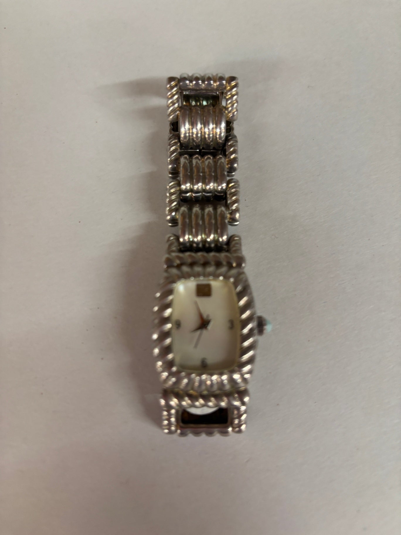Judith Ripka Sterling Silver Mother Of Pearl Dial Quartz Watch
