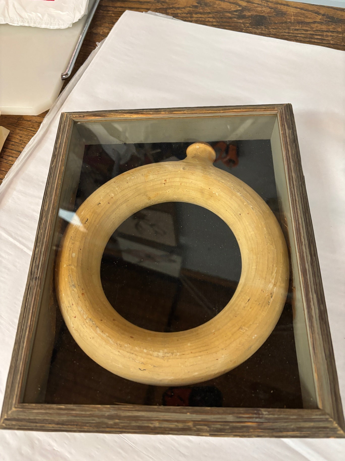 19th-Century Stoneware Antique Ring Flask (Harvest Field Jug)