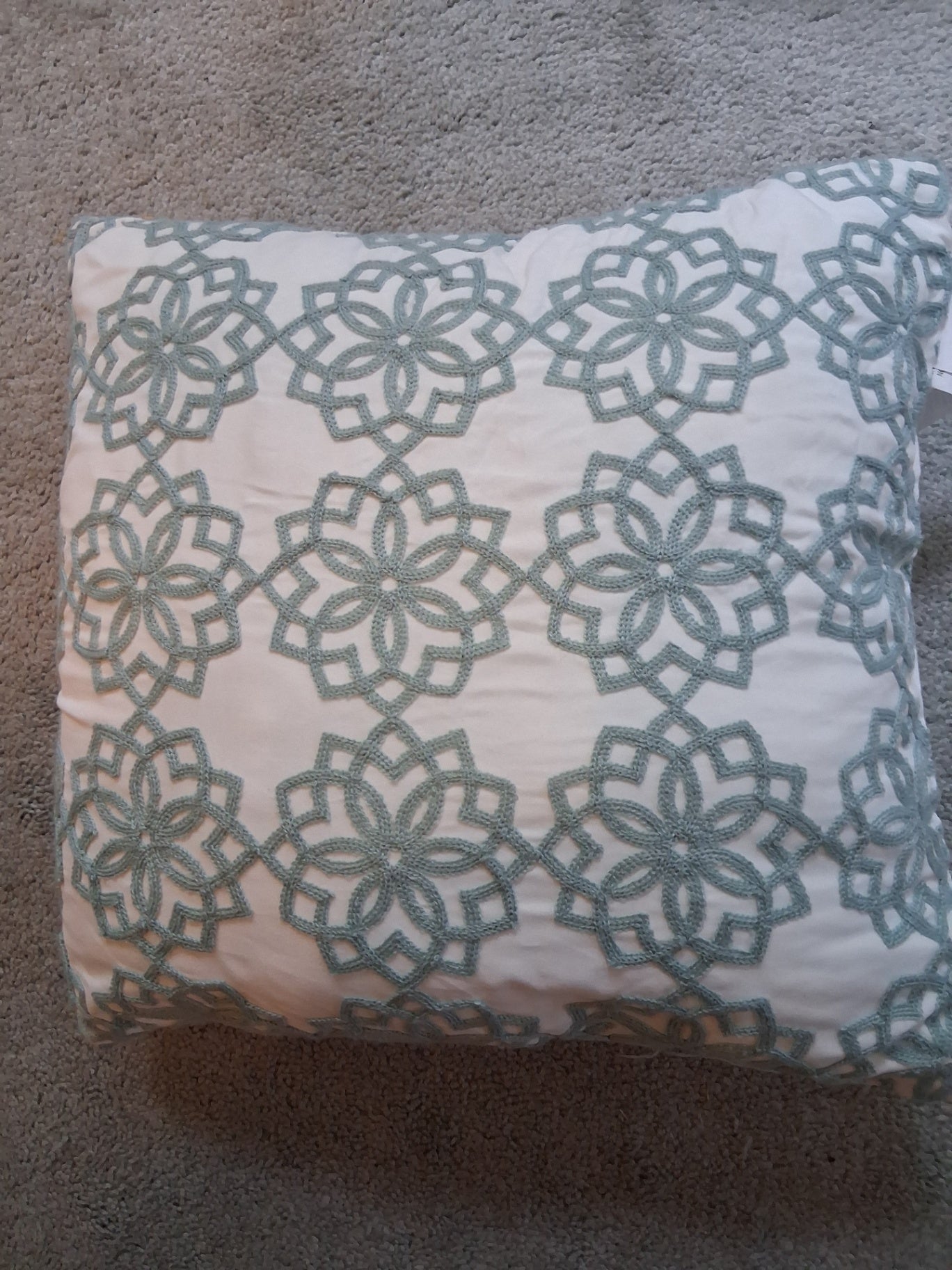 Pillow teal flowers