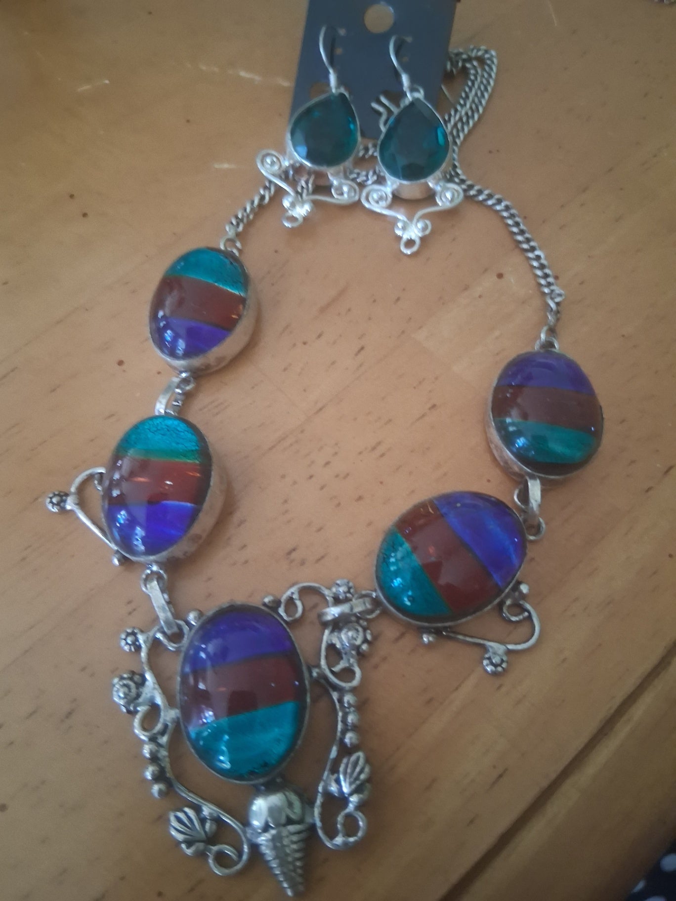 Necklace n earrings dichroic dsc