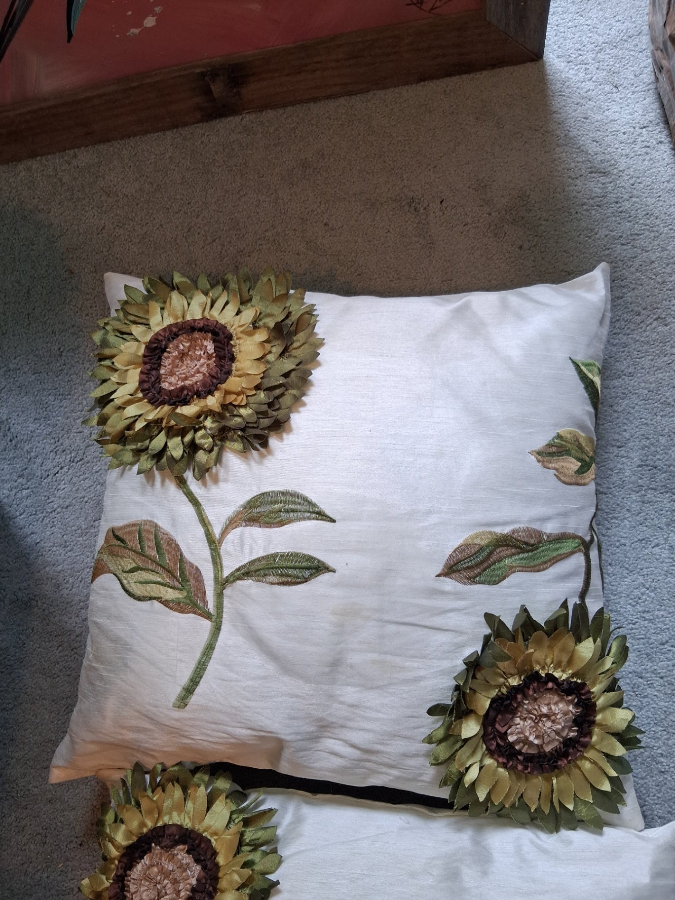 Pillow sunflower grn dsc