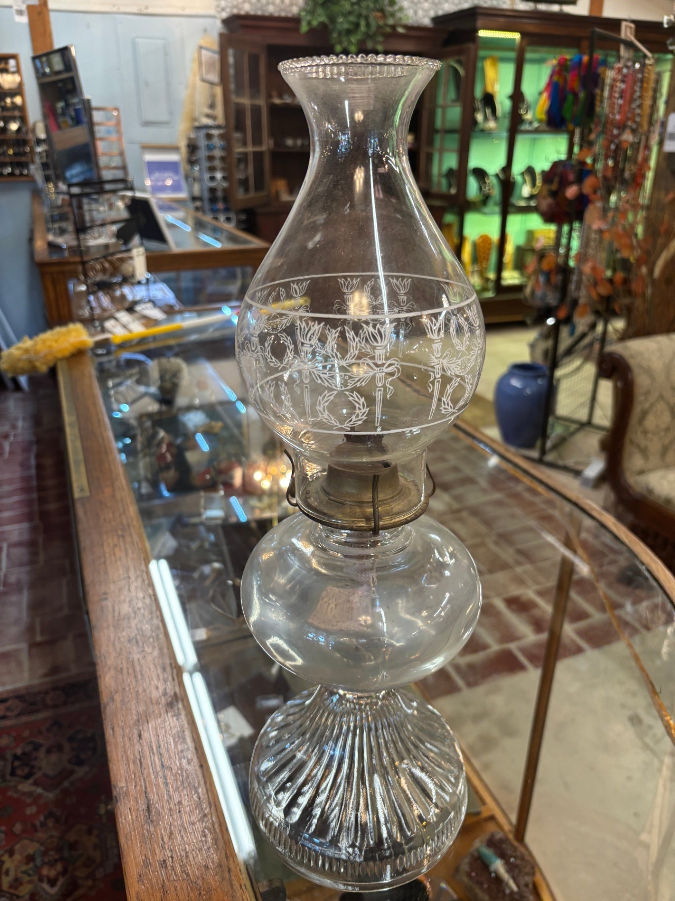 Glass Lantern Etched Globe
