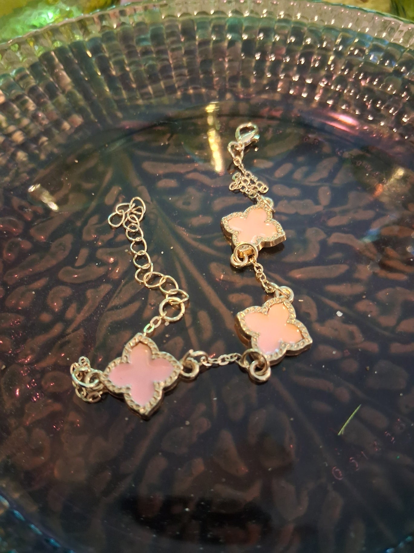 Bracelet pink clover dsc