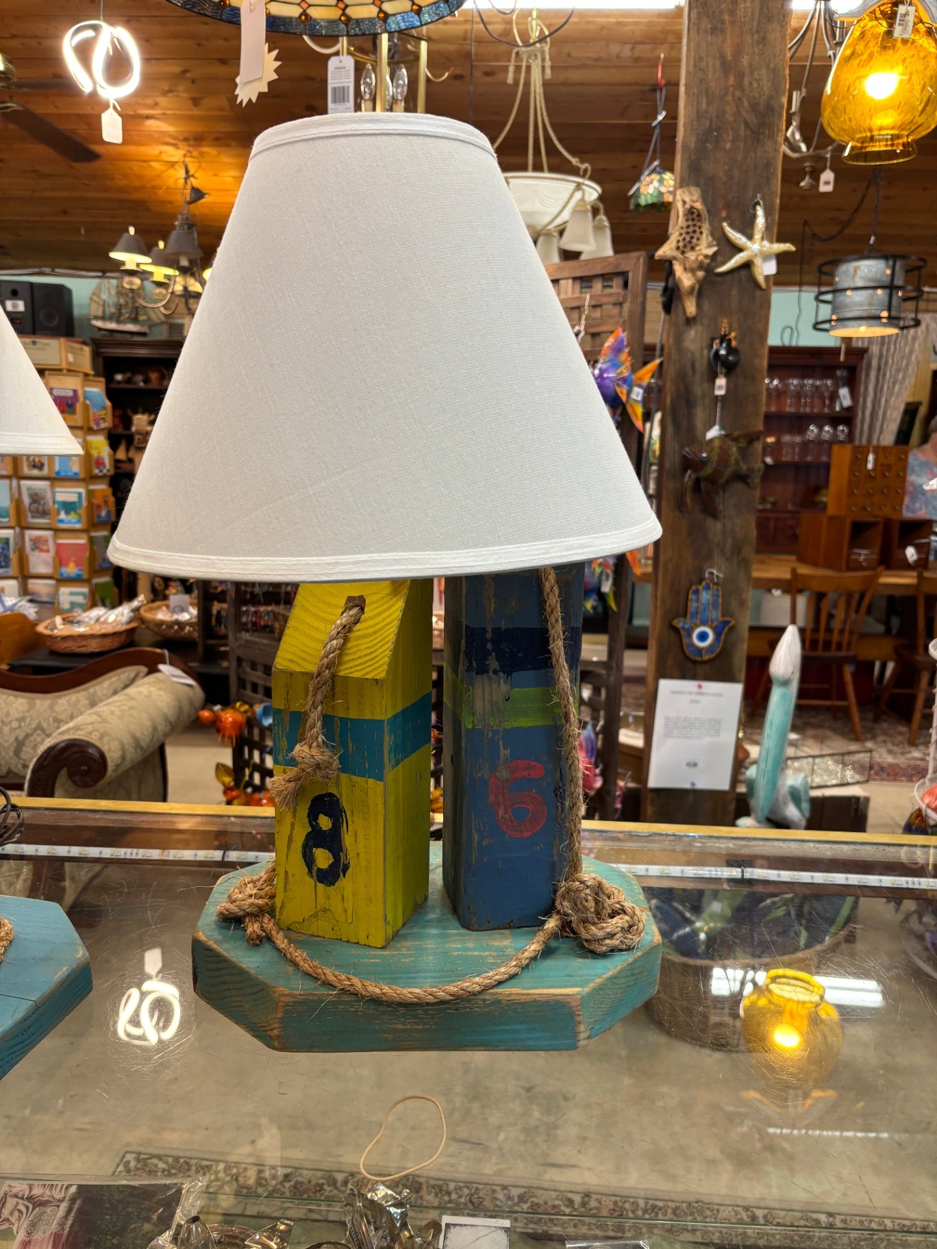 Nautical Wooden Buoy Table Lamp 