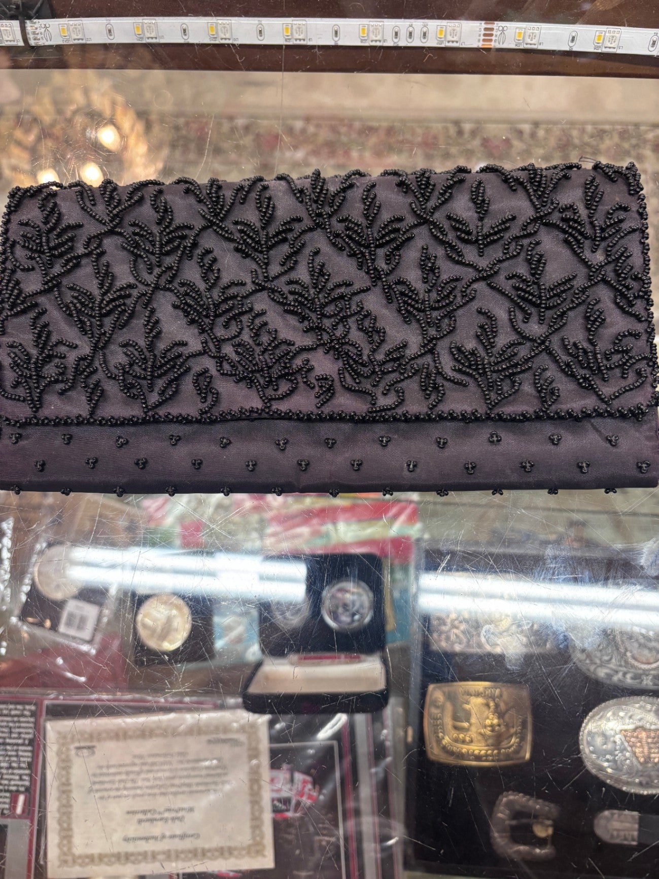 Black Beaded Evening Clutch