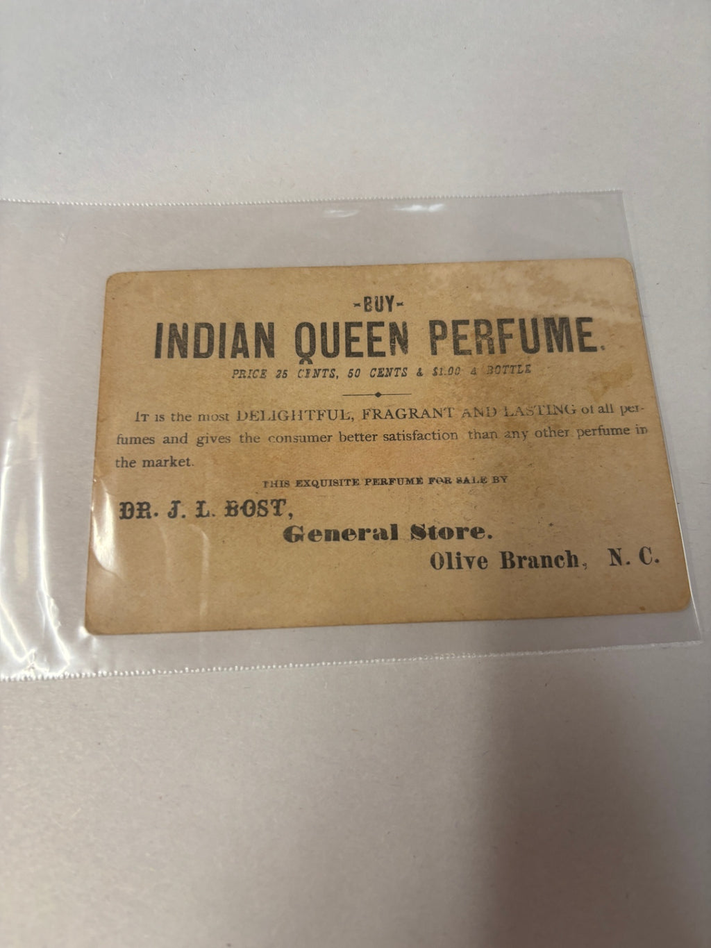 Antique 1880s Indian Queen Perfume Trade Card – Bean & Brother Philadelphia