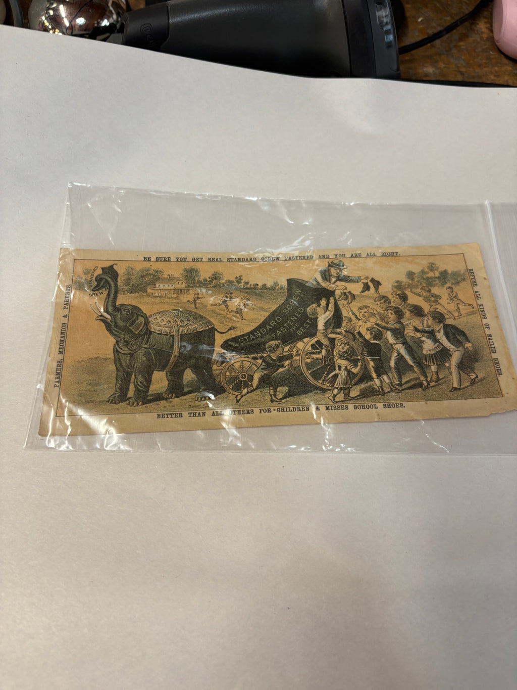 Antique 1880s Standard Screw Fastened Boots & Shoes Advertising Trade Card – Belmont NY