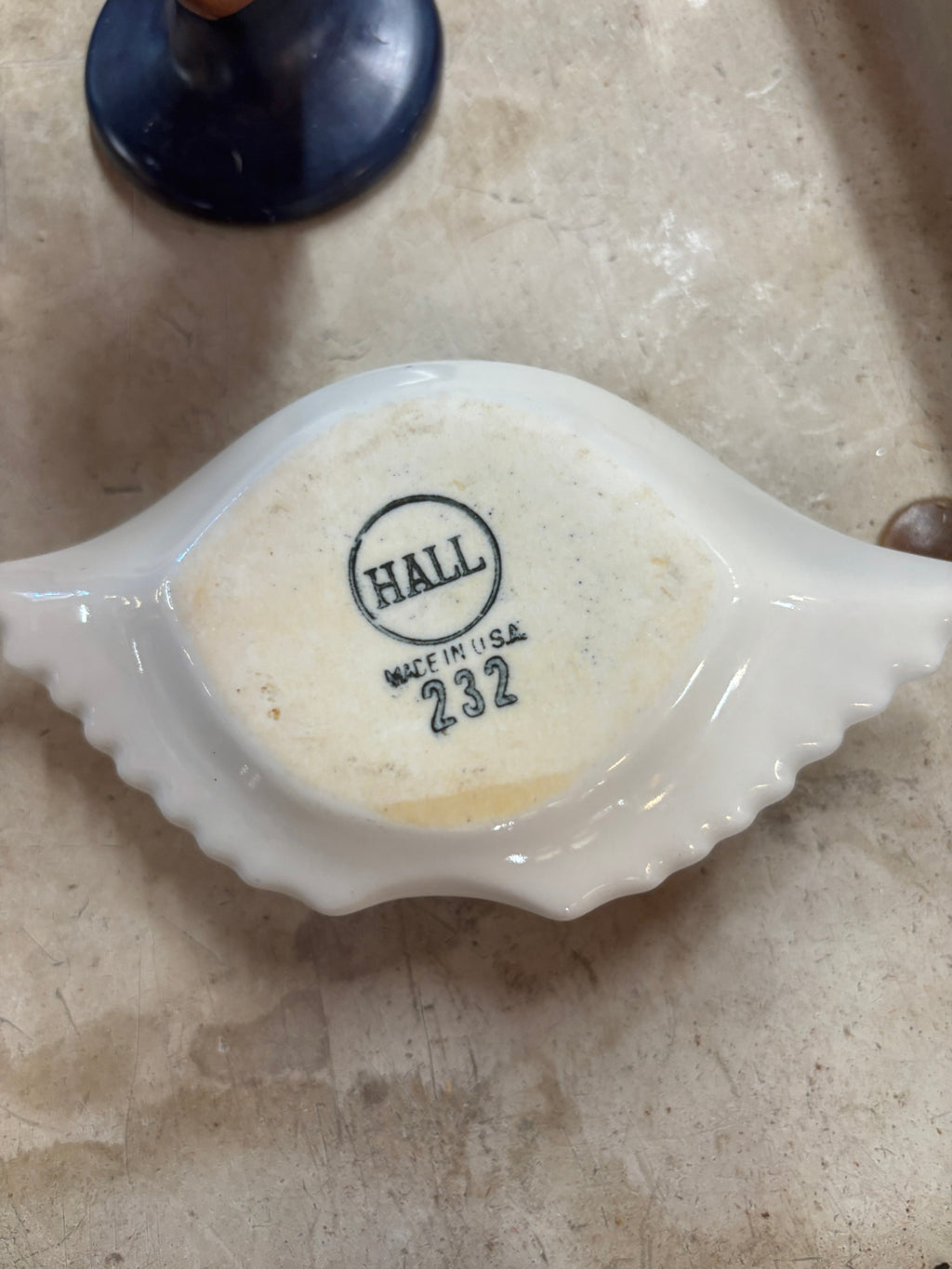  Hall Pottery deviled crab dish (shape #232)