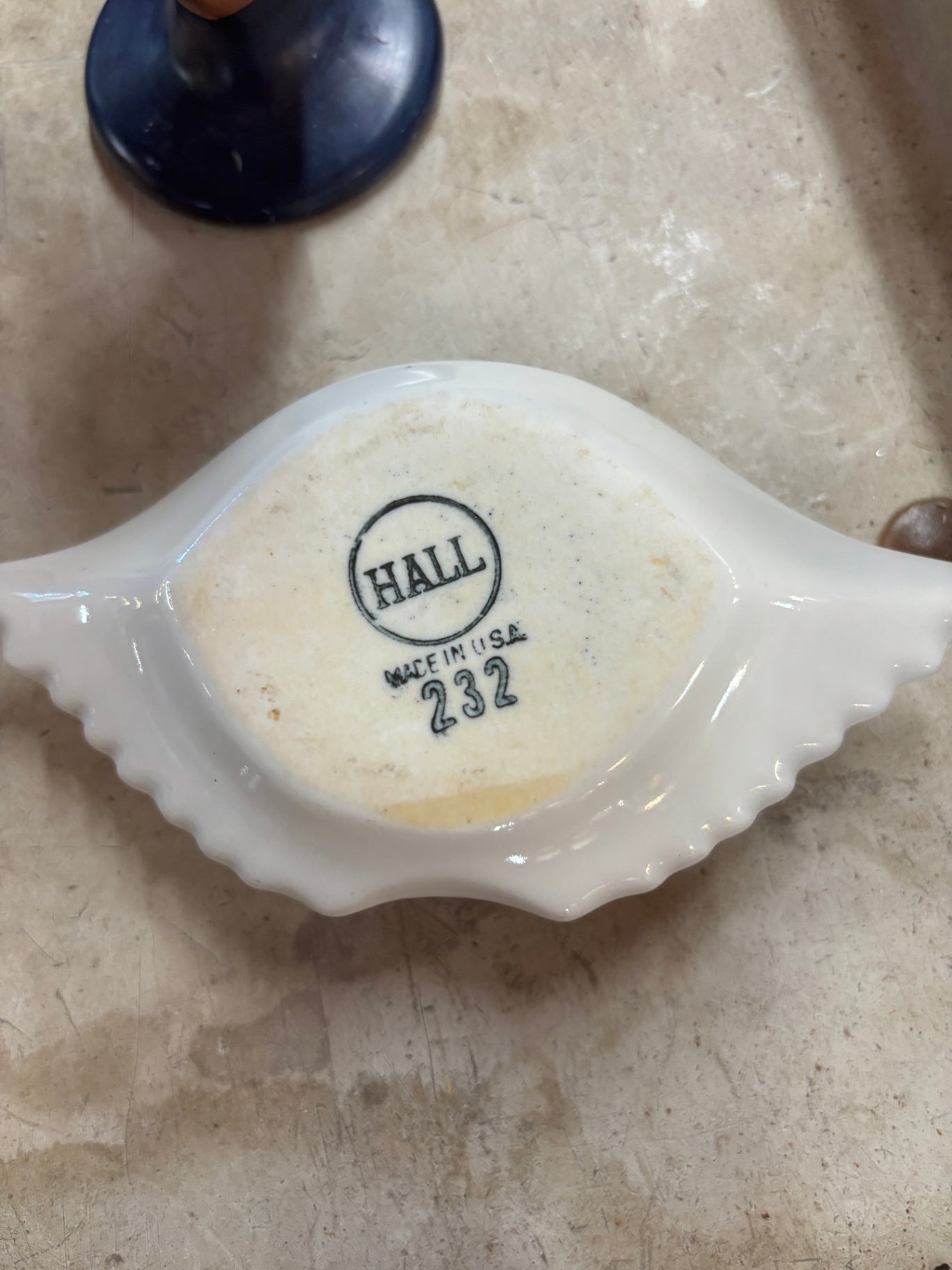  Hall Pottery deviled crab dish (shape #232)