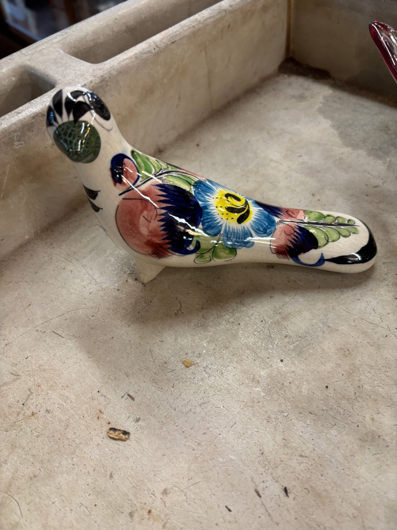 Tonalá Mexican folk art ceramic bird figurine