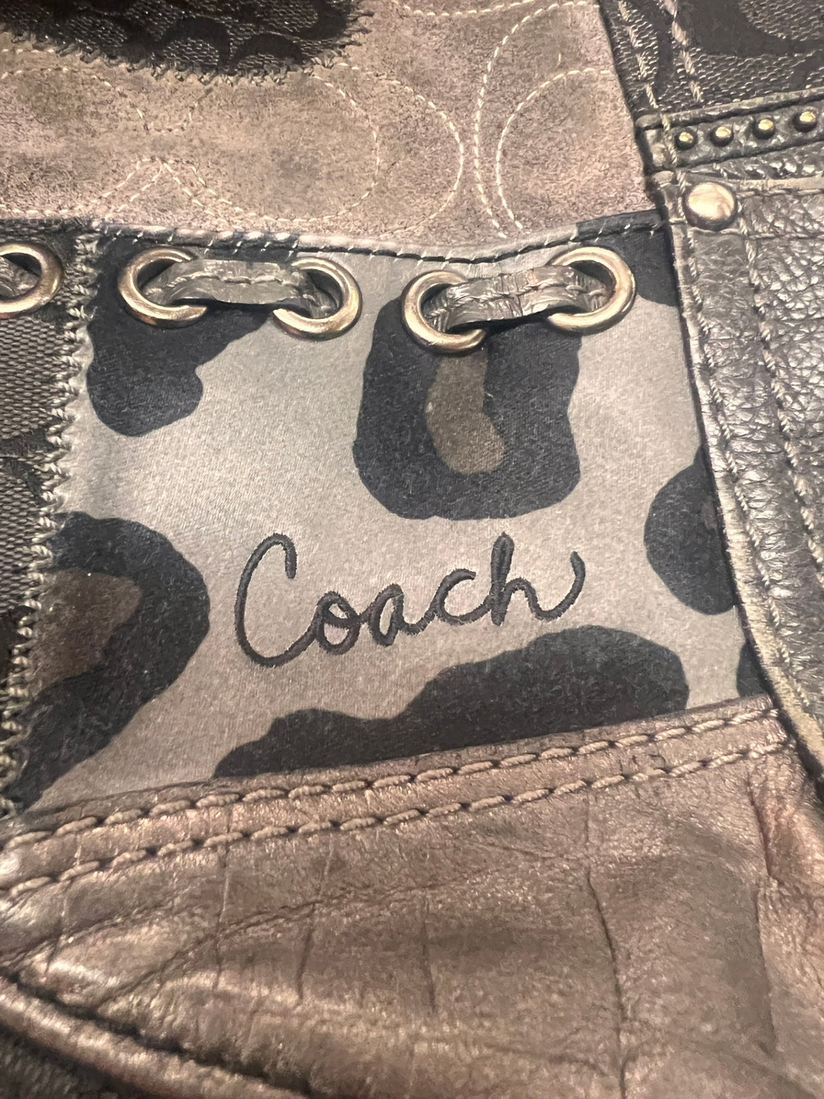 Vintage Coach Black Patchwork Bag