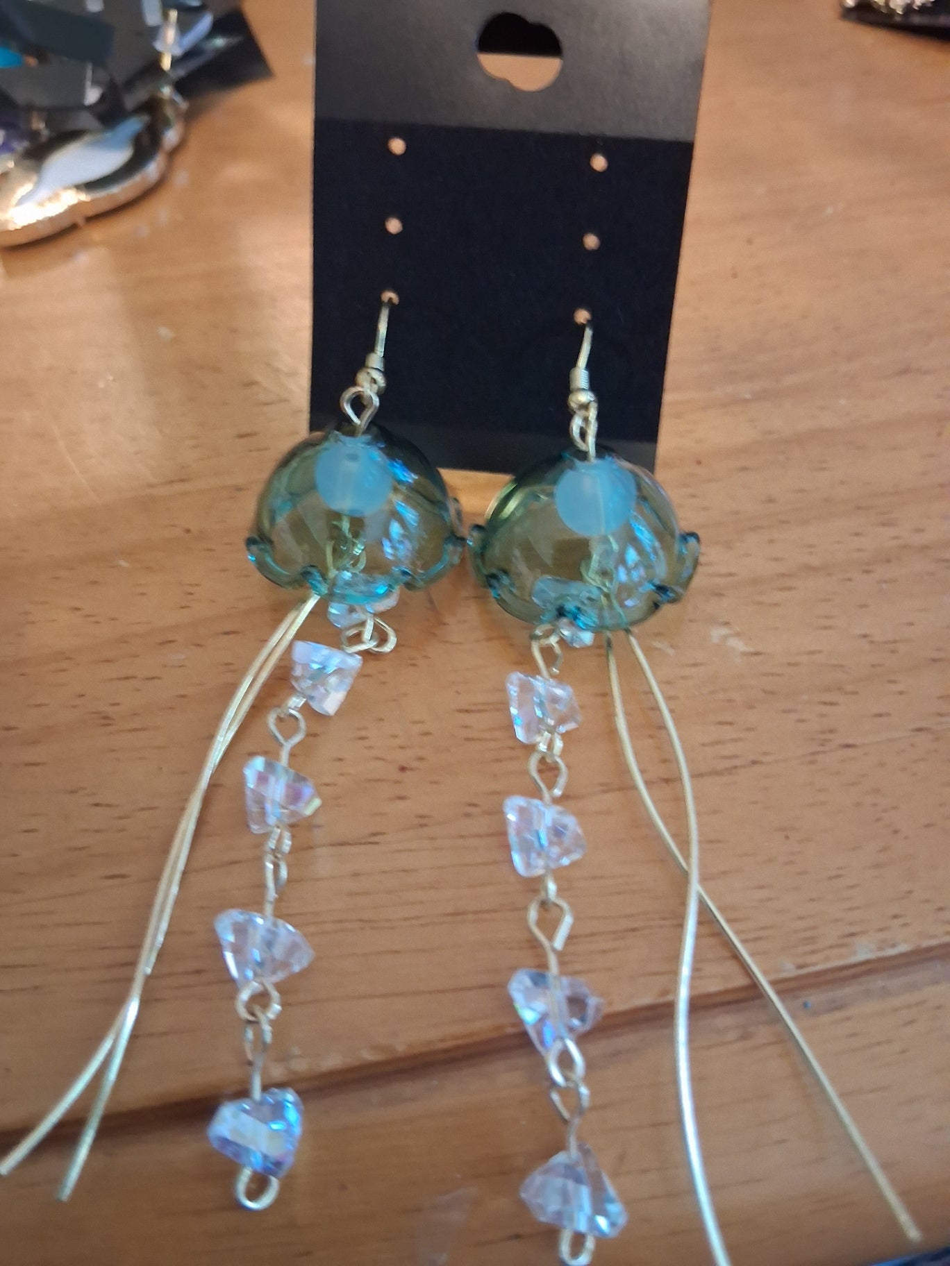 Earrings jellyfish blue dsc