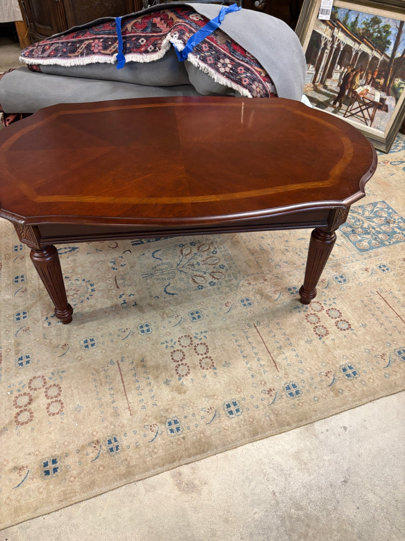 Cherry Oval Wooden Coffee Table