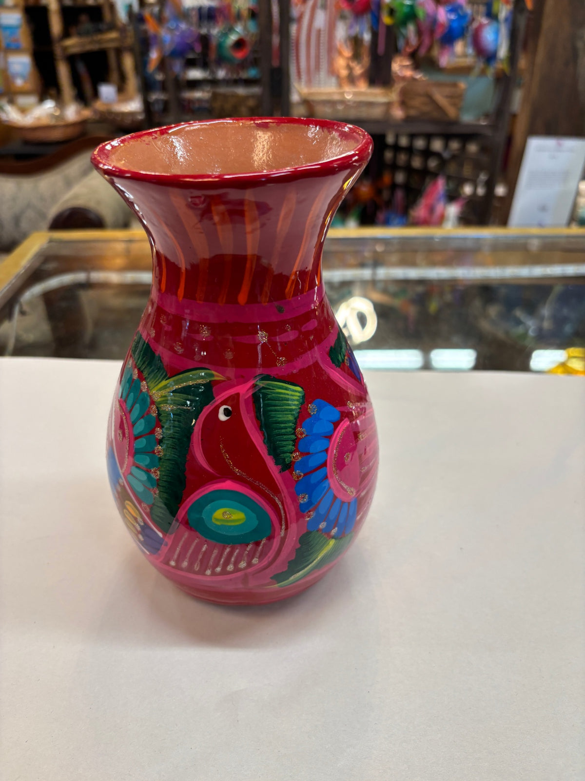 Hand-Painted Mexican Folk Art Vase