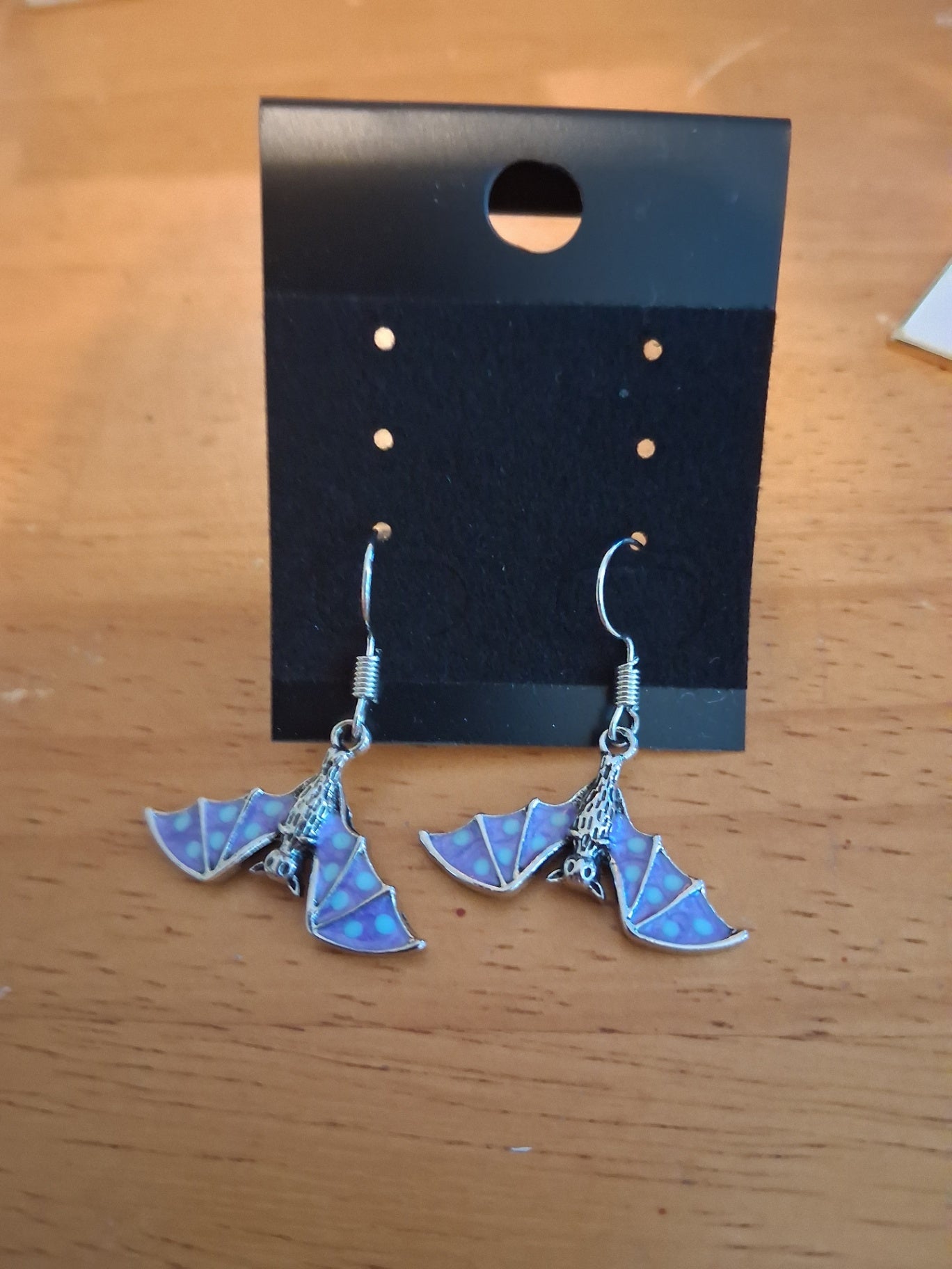 Earrings bat purple dsc