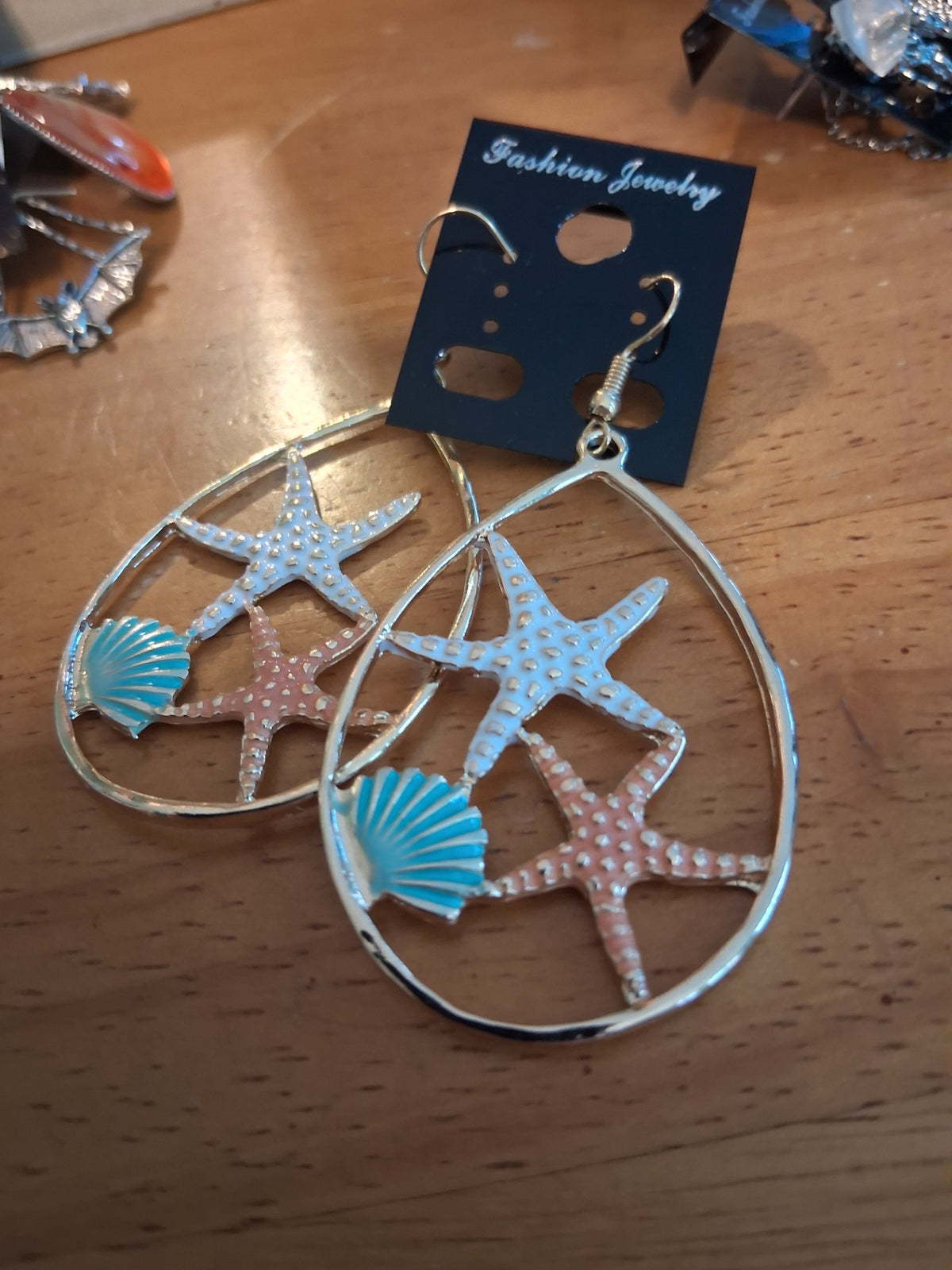 Earrings starfish shell dsc