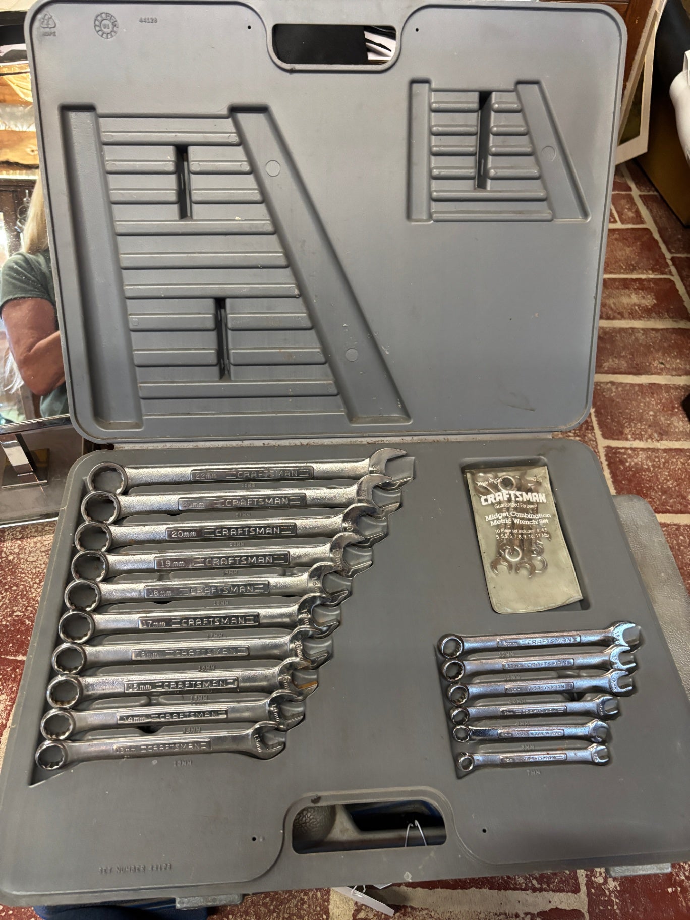 Vintage Craftsman USA Metric Combination Wrench Set w/ Case & Midget Set