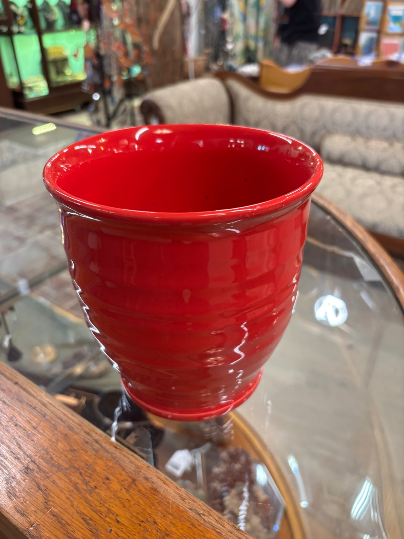 Red Ceramic Planter