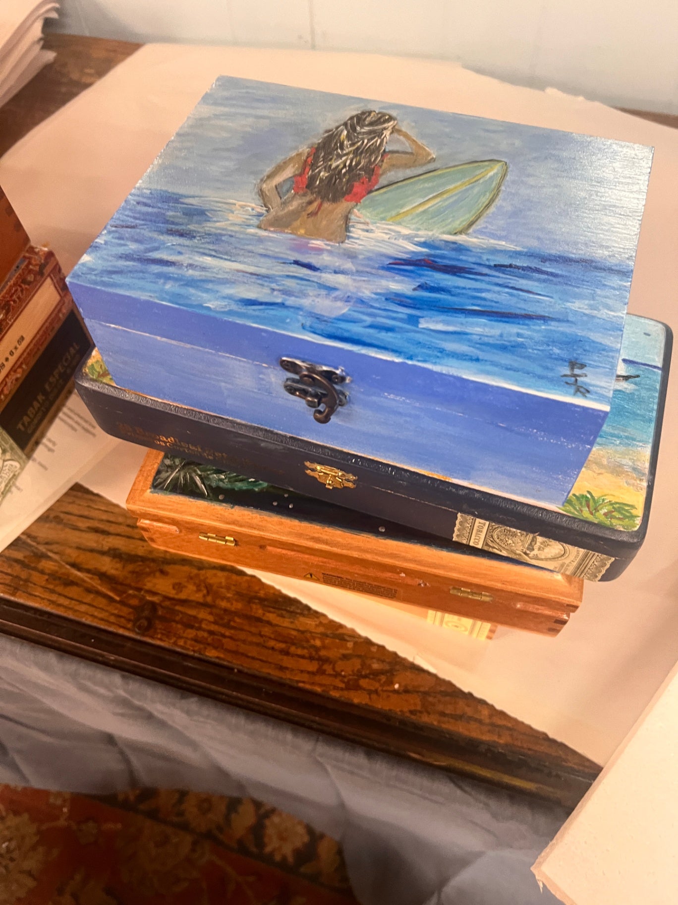Hand Painted Cigar Box 