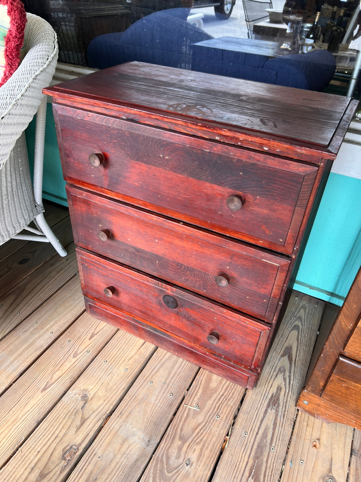 Rustic 4-Drawer Solid Wood Chest – Primitive Farmhouse Dresser