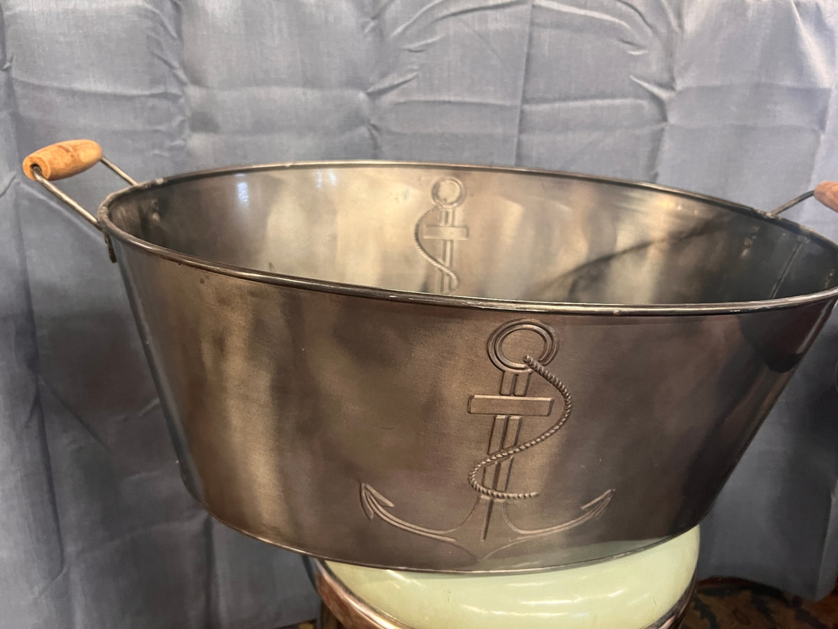 Metal Tub, Organizer and Pitcher w/Boat Anchor on it Nautical Decor 