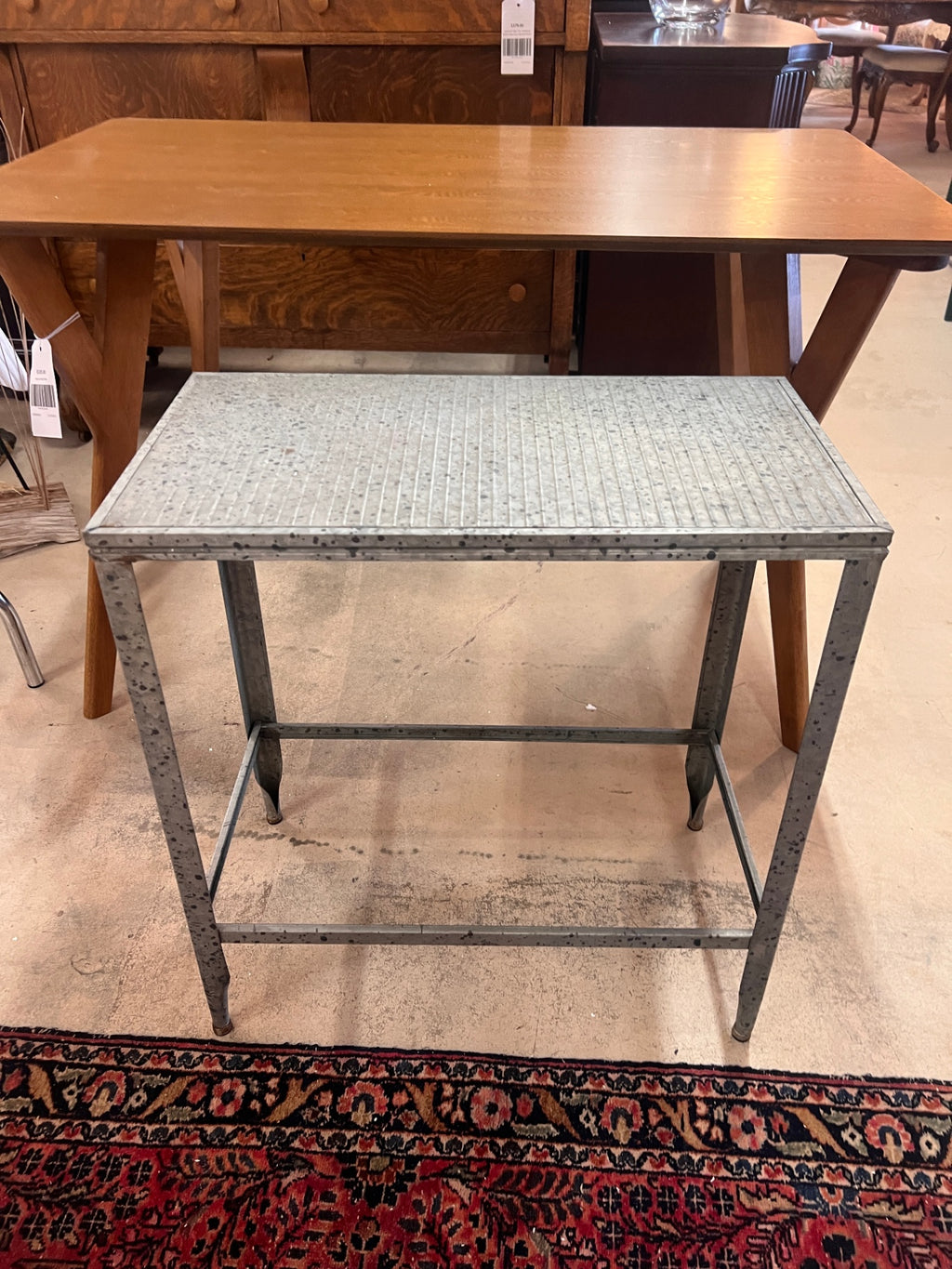 Galvenized Accent Table