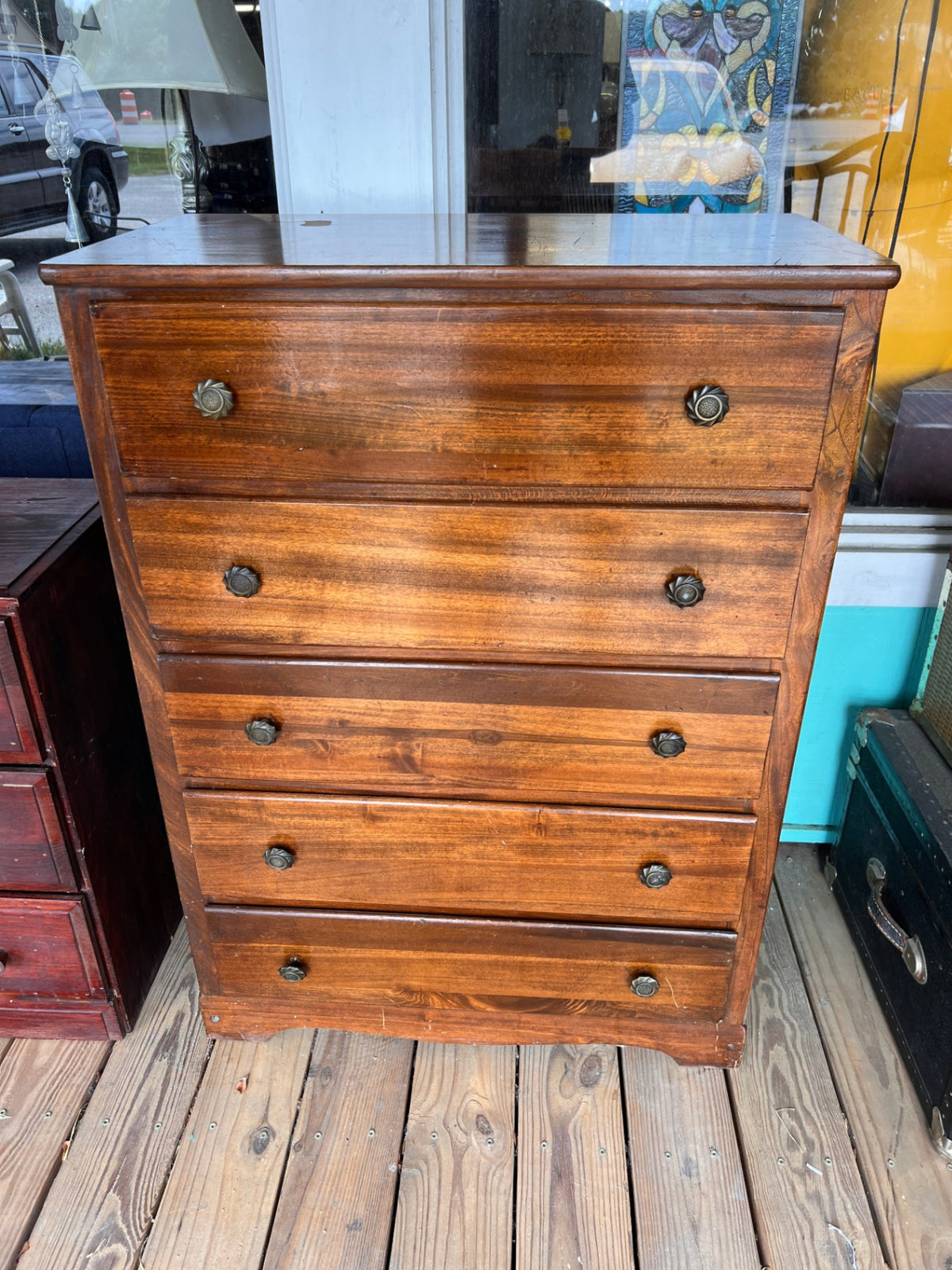 5-Drawer Solid Wood Chest of Drawers – Rustic Primitive Dresser