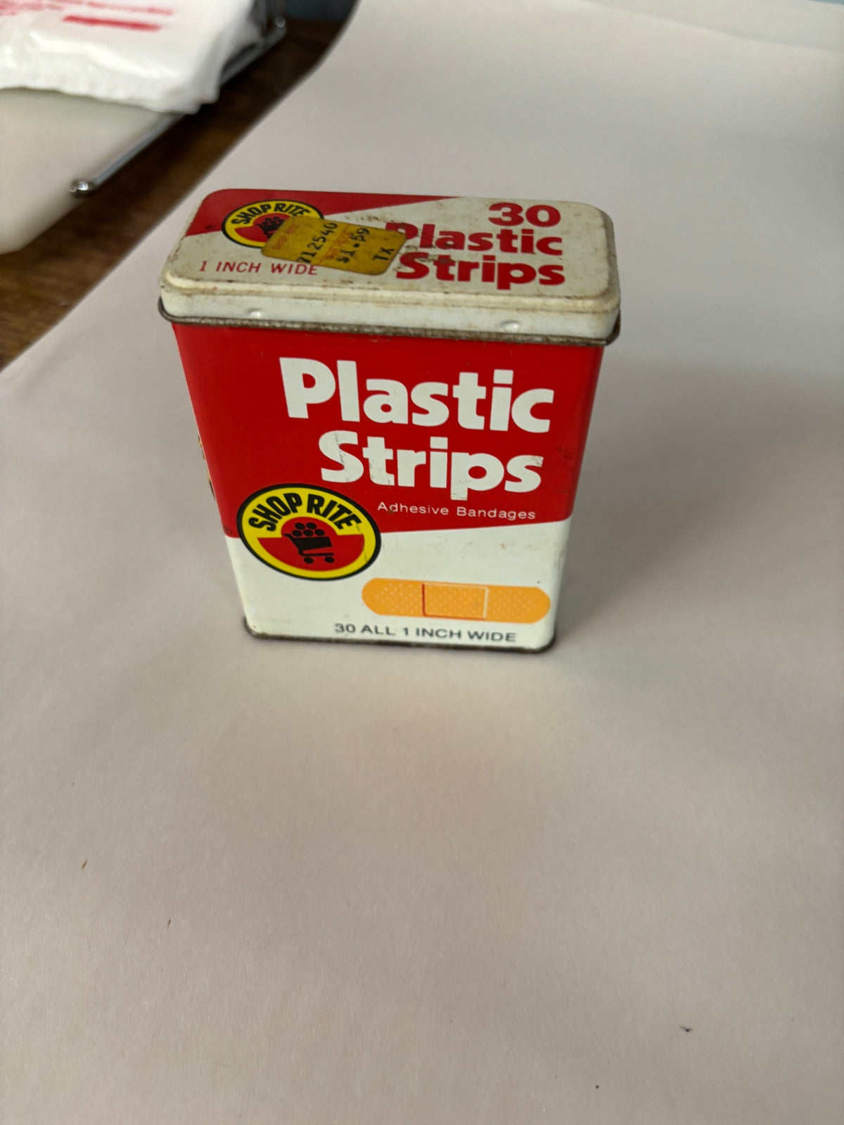 Vintage Shop Rite Plastic Strips Adhesive Bandage Tin