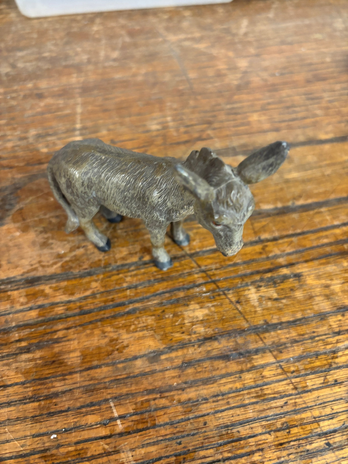 Vintage Miniature Donkey Figurine – Hand-Painted Animal Figure