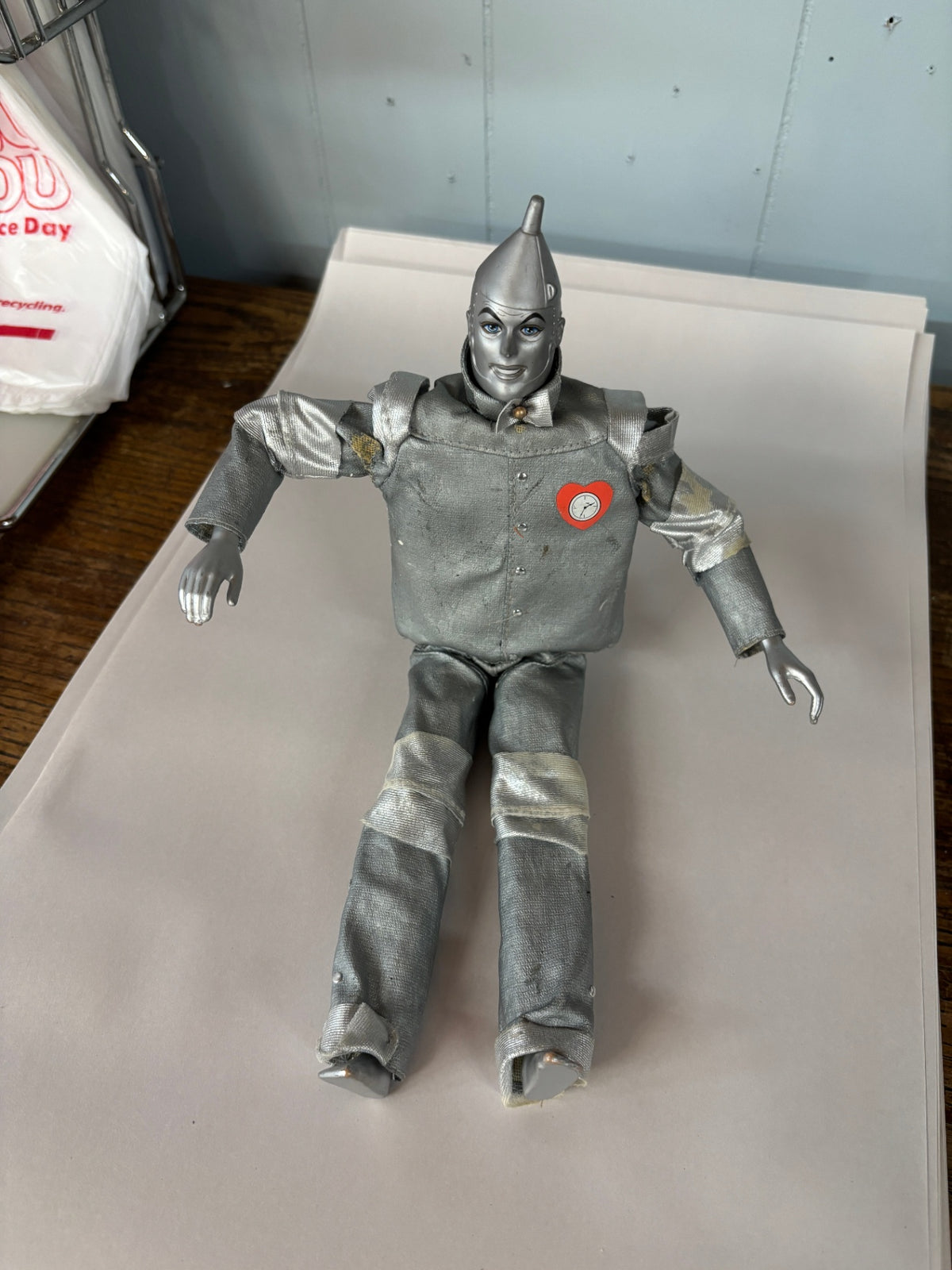 Vintage Tin Man Doll – Wizard of Oz Style Silver Cloth Figure
