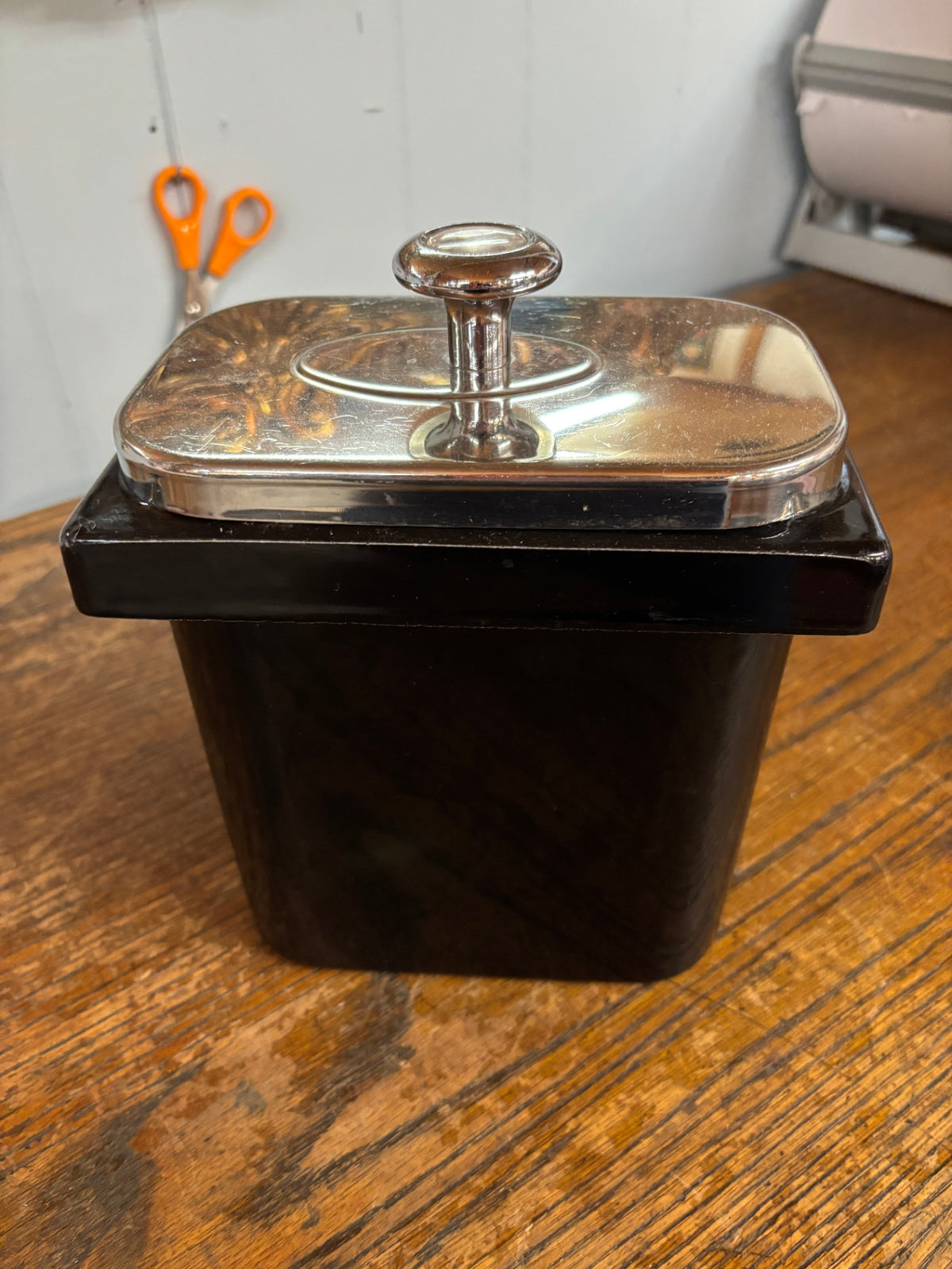 Vintage  Cherry Jar with Chrome Lid