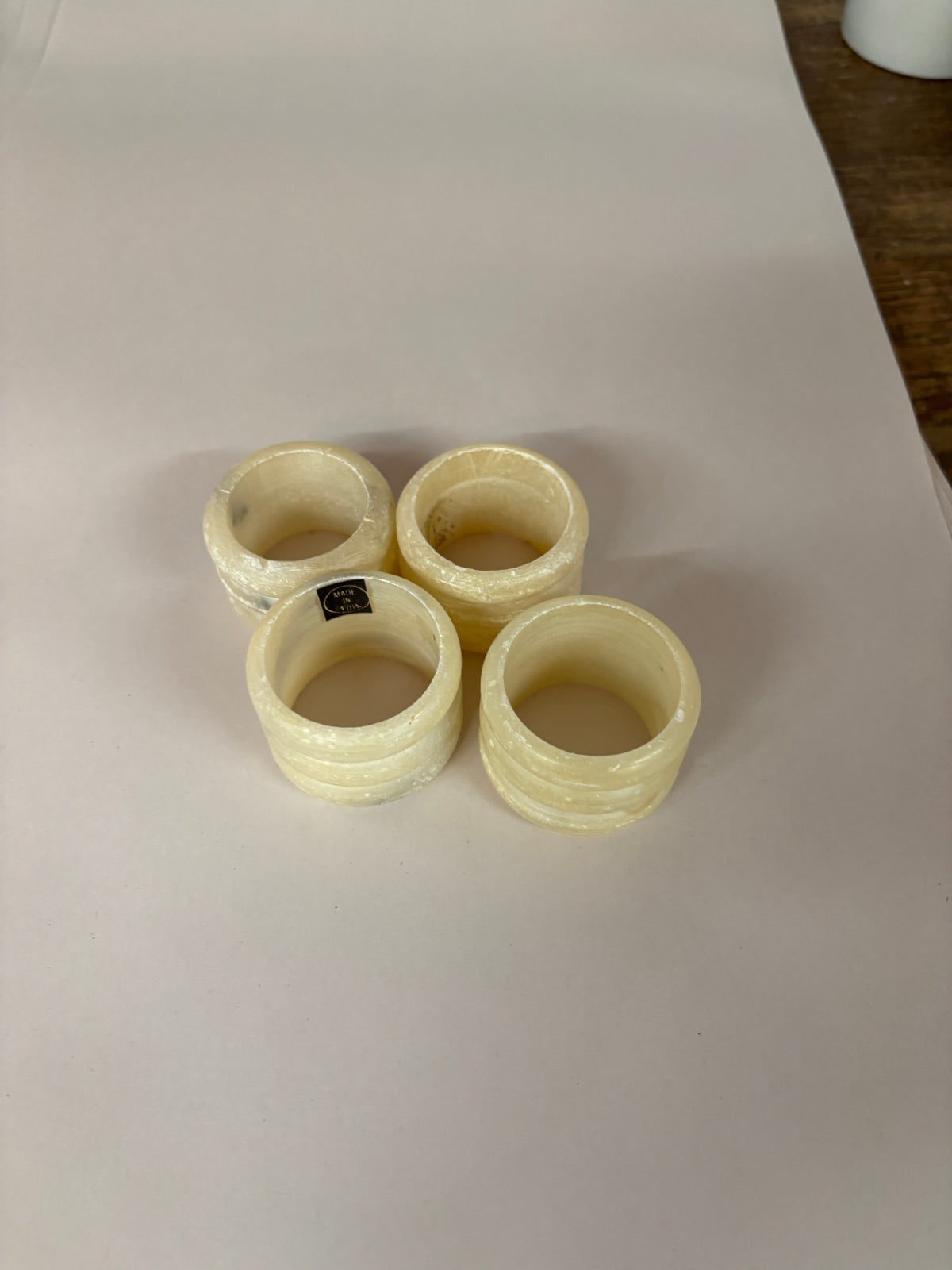 Set of 4 White Napkin Rings