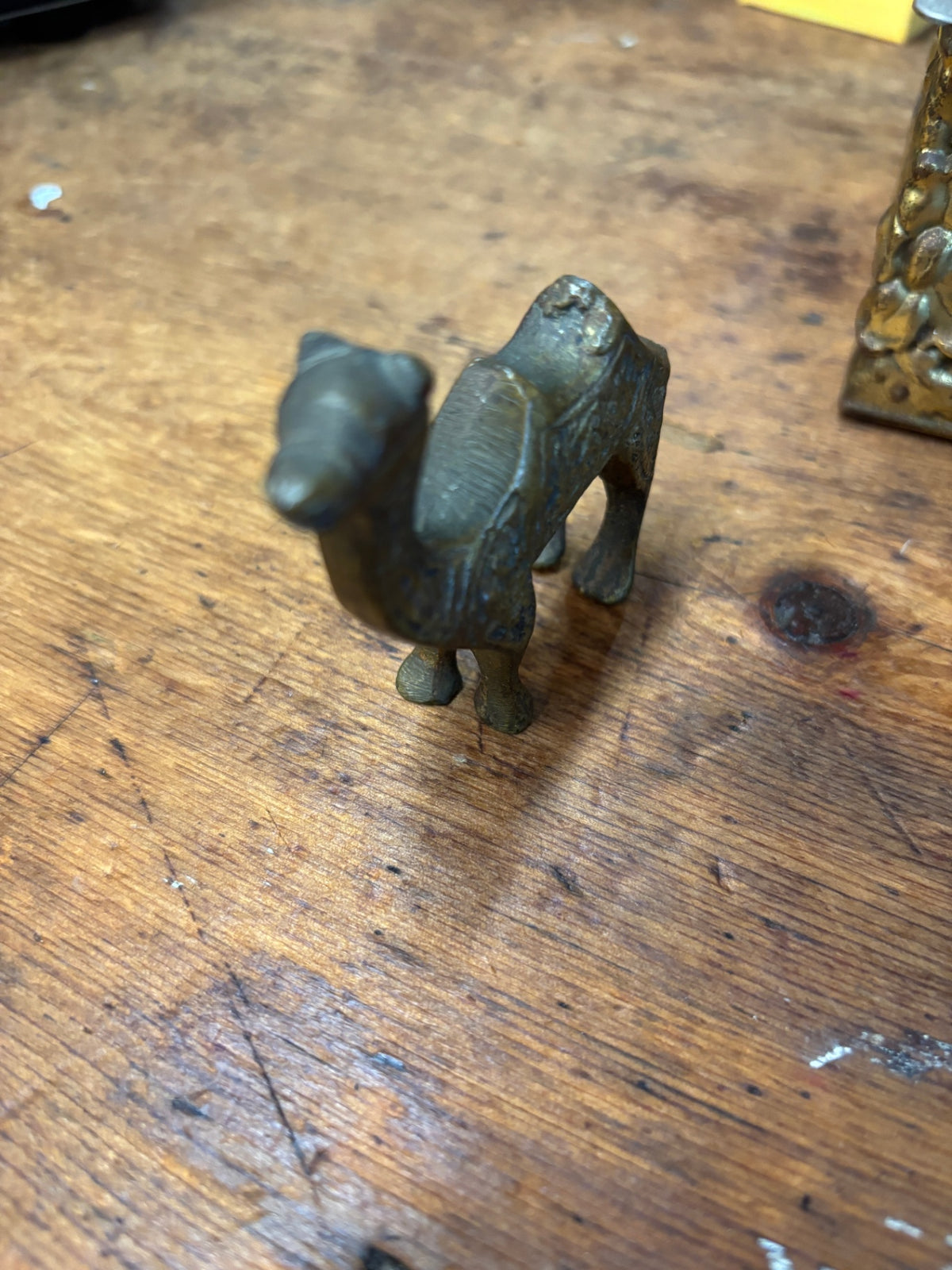 Vintage etched brass camel figurine
