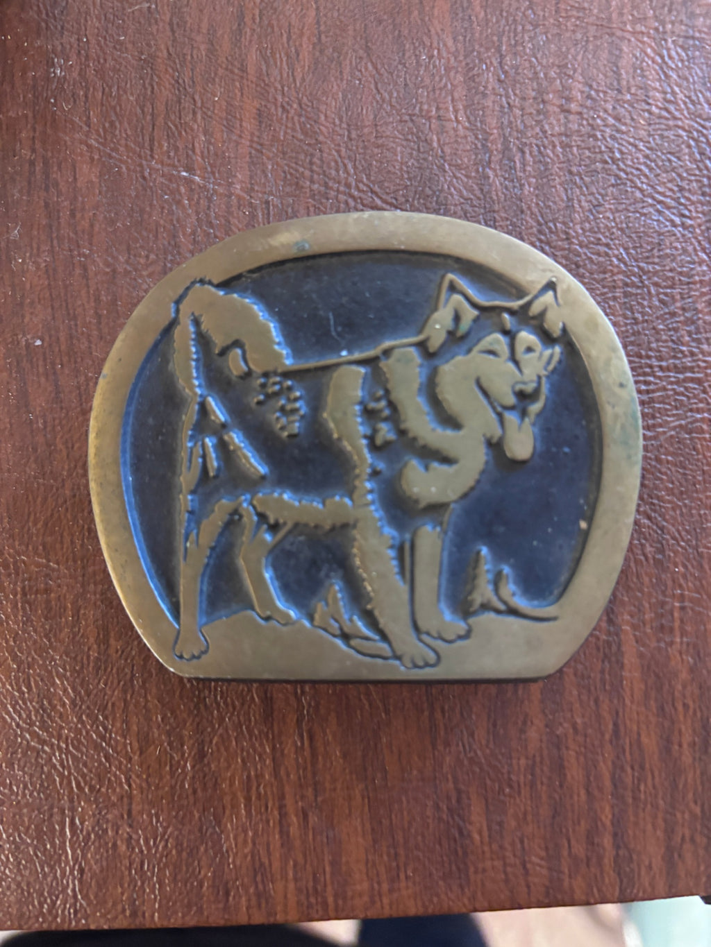 Brockway trucks husky dog belt buckle solid bronze