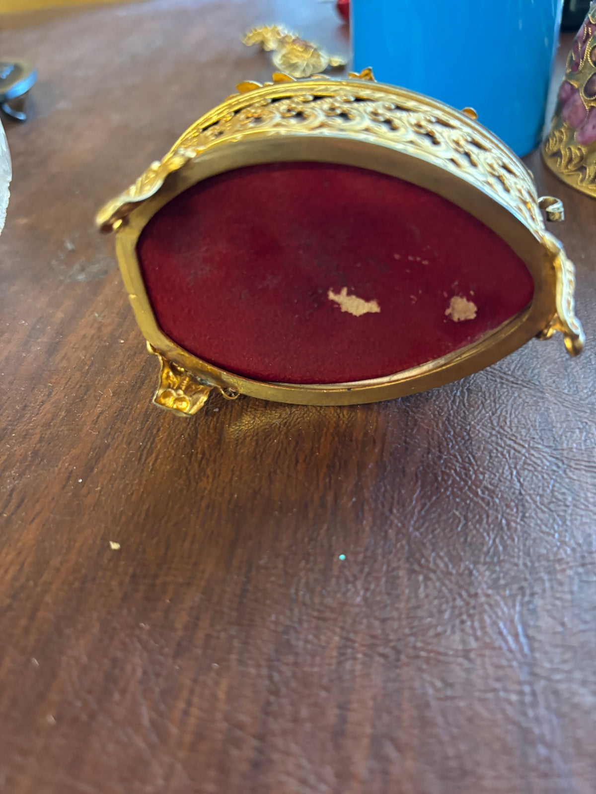 Vintage oval trinket or jewelry box