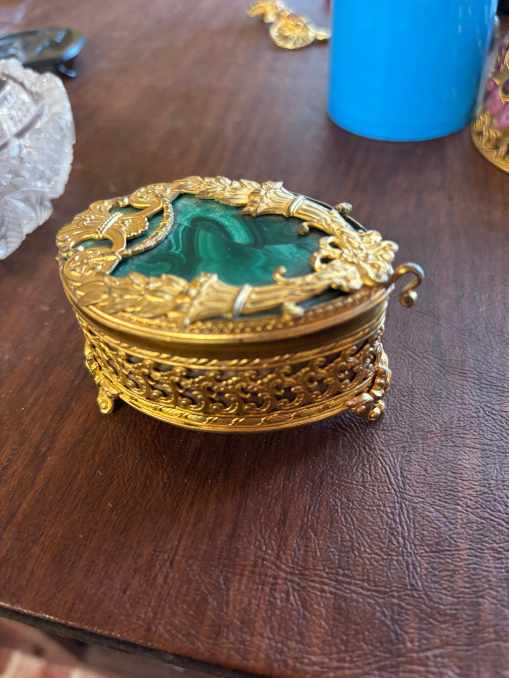 Vintage oval trinket or jewelry box
