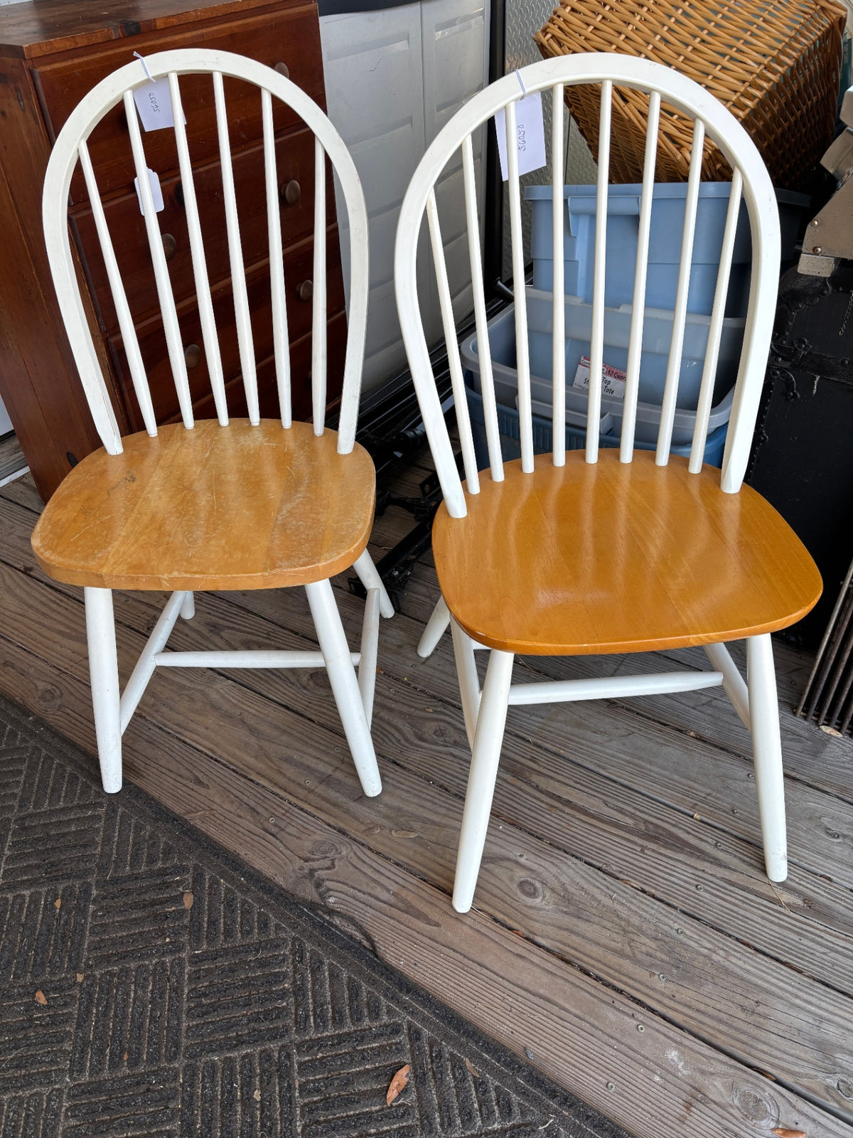 Wooden Chairs with white Back $15 each