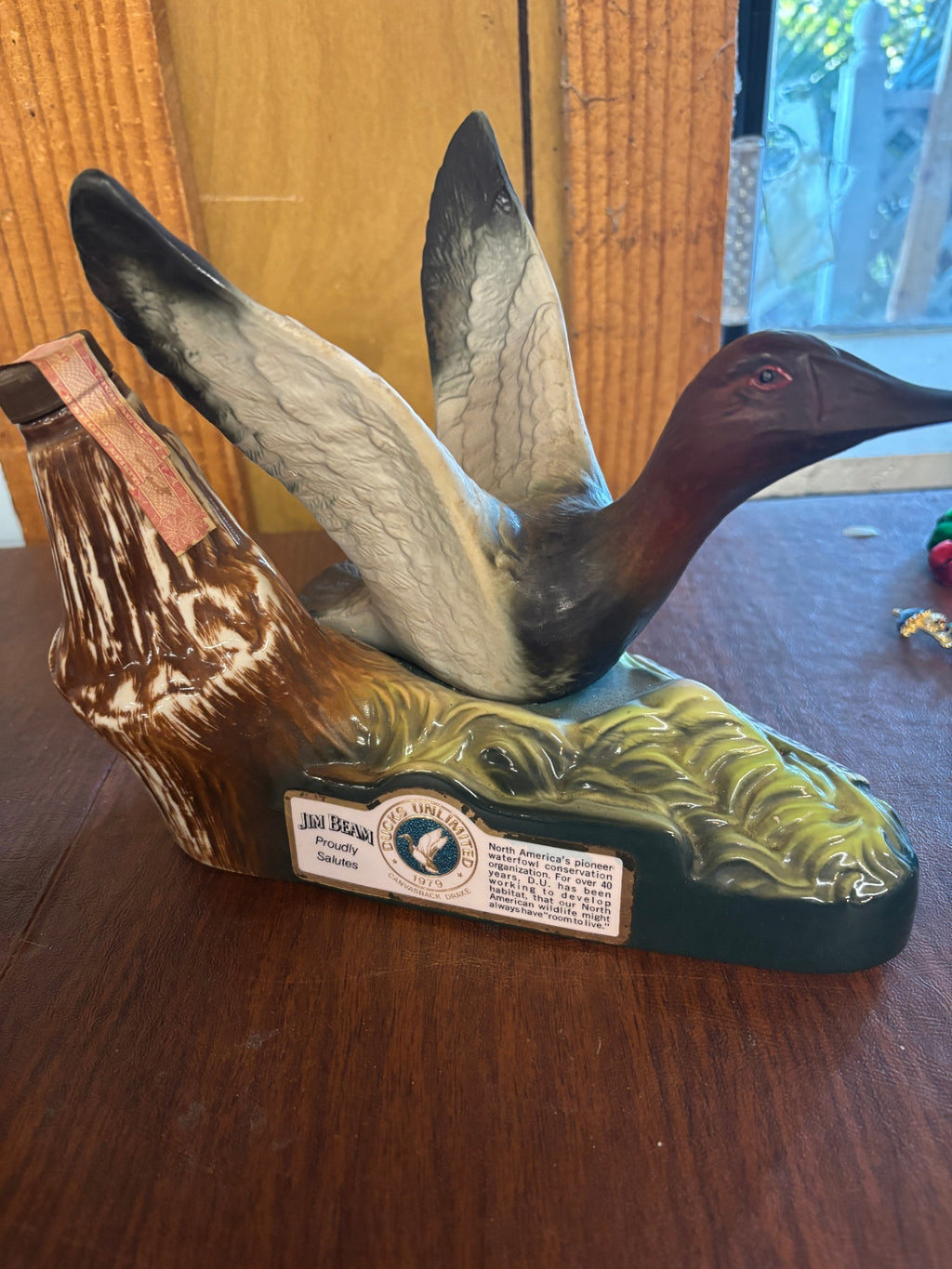 1979 Jim Beam Ducks Unlimited "Canvasback Drake" ceramic decanter manufactured by Regal China
