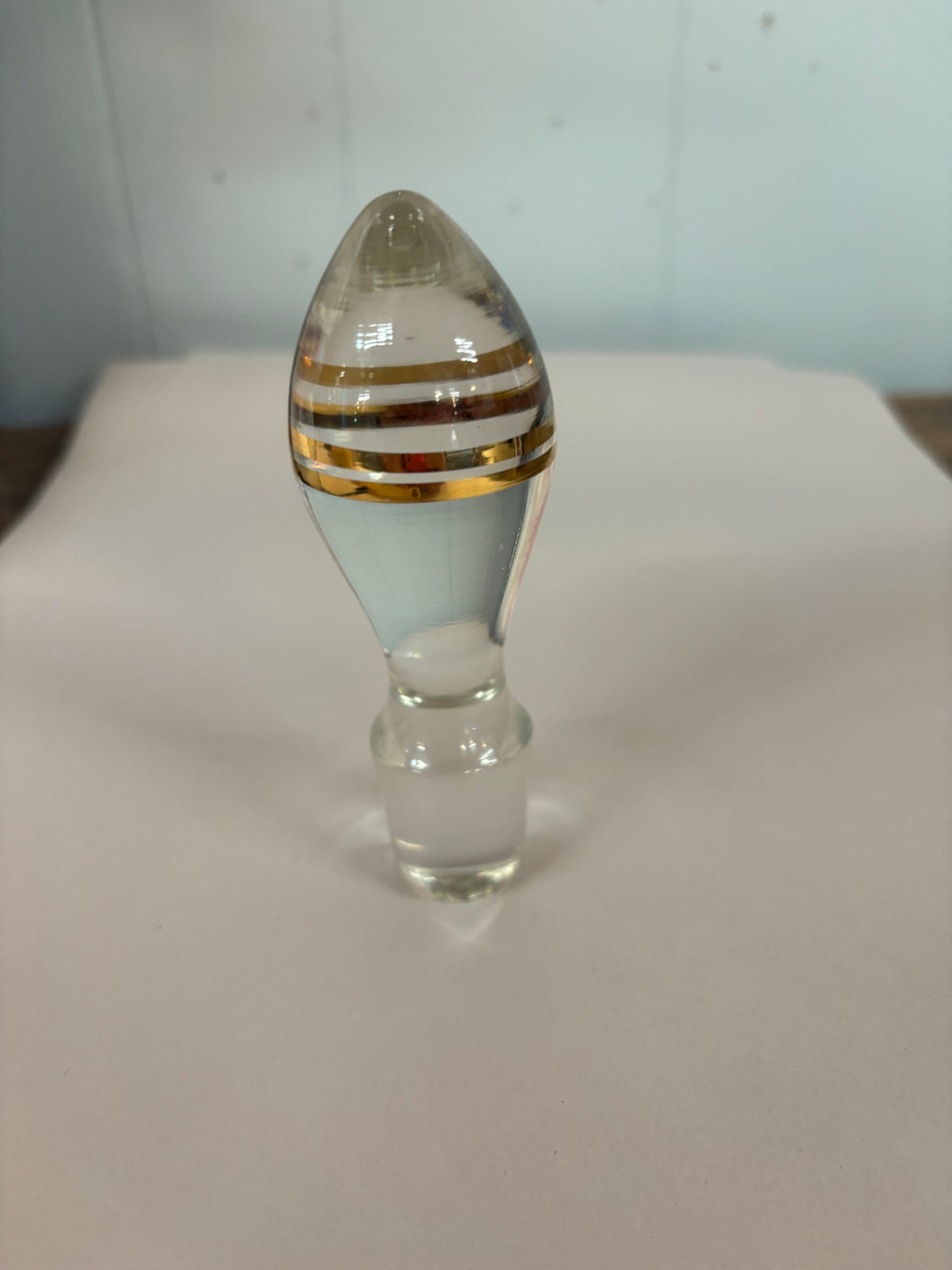 Vintage clear glass decanter or bottle stopper 