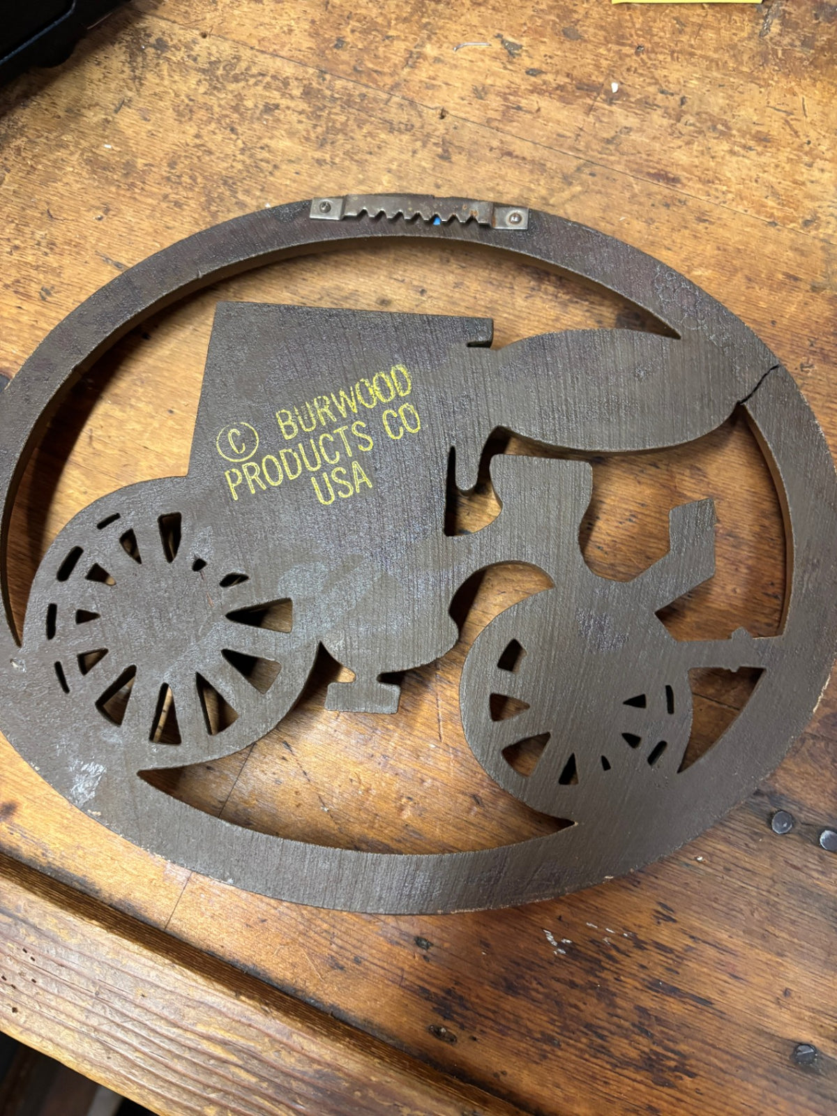Burwood Products Company molded plastic wall plaque featuring a horse-drawn Brougham carriage