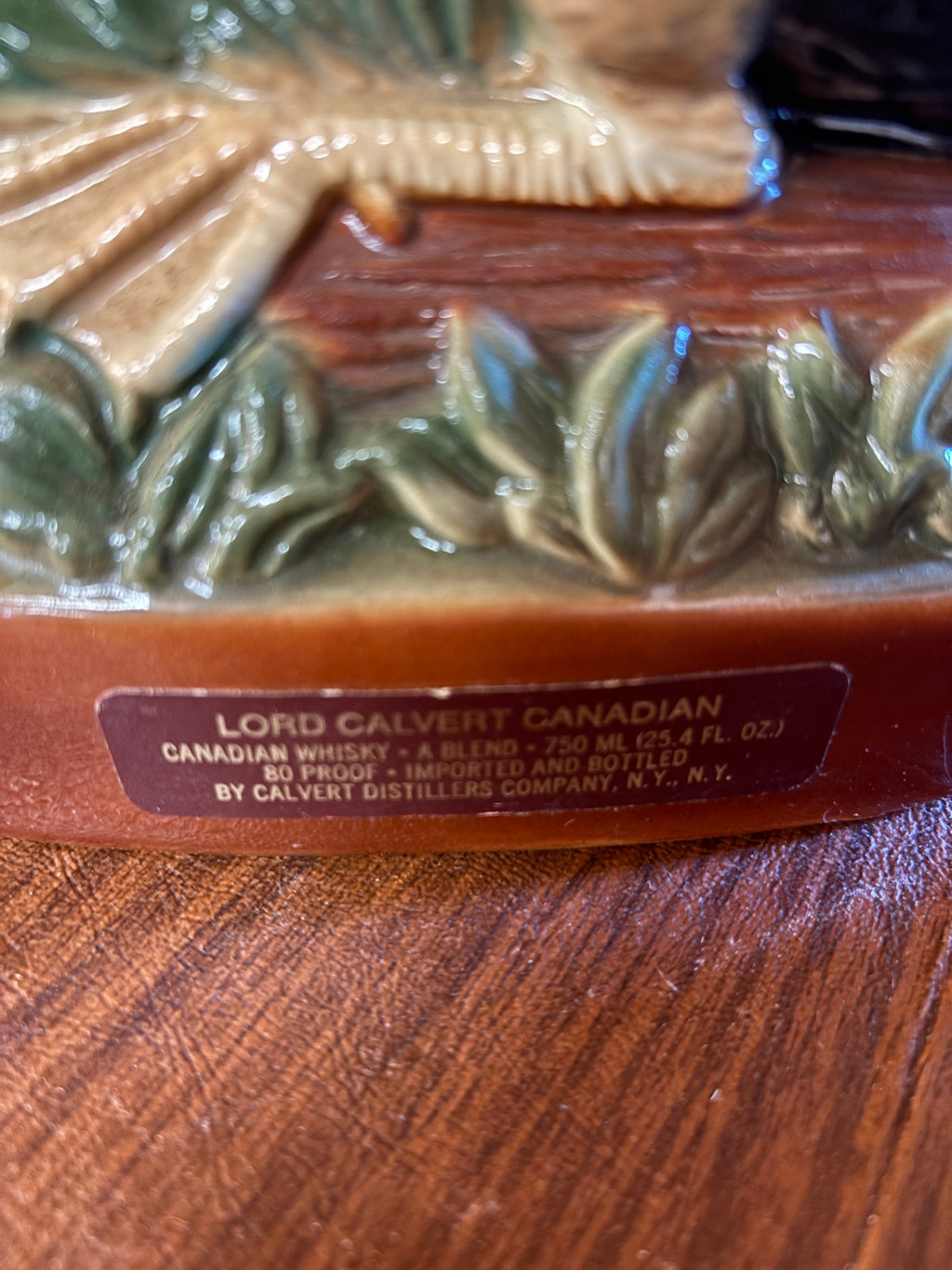  1978 Lord Calvert Canadian North American Wood Duck #2 ceramic whiskey decanter