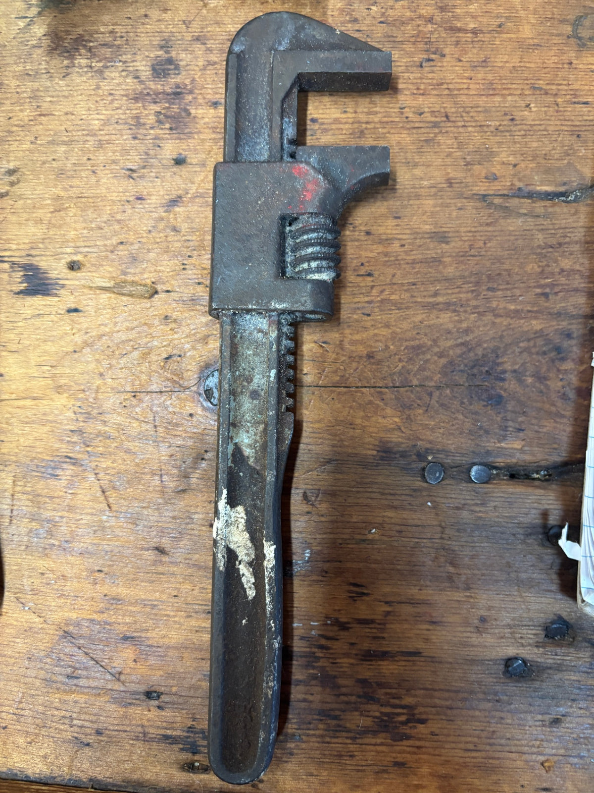 Adjustable monkey wrench, often referred to as an "F-wrench" 