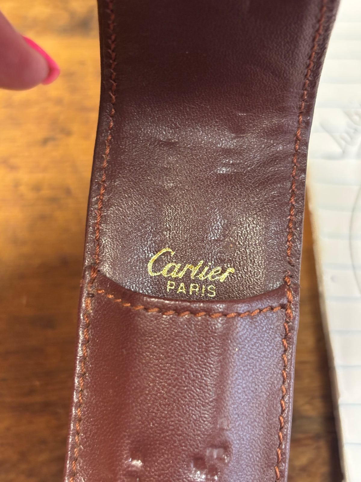 Vintage Must de Cartier Gold-Tone Pen & Mechanical Pencil Set with Burgundy Leather Case