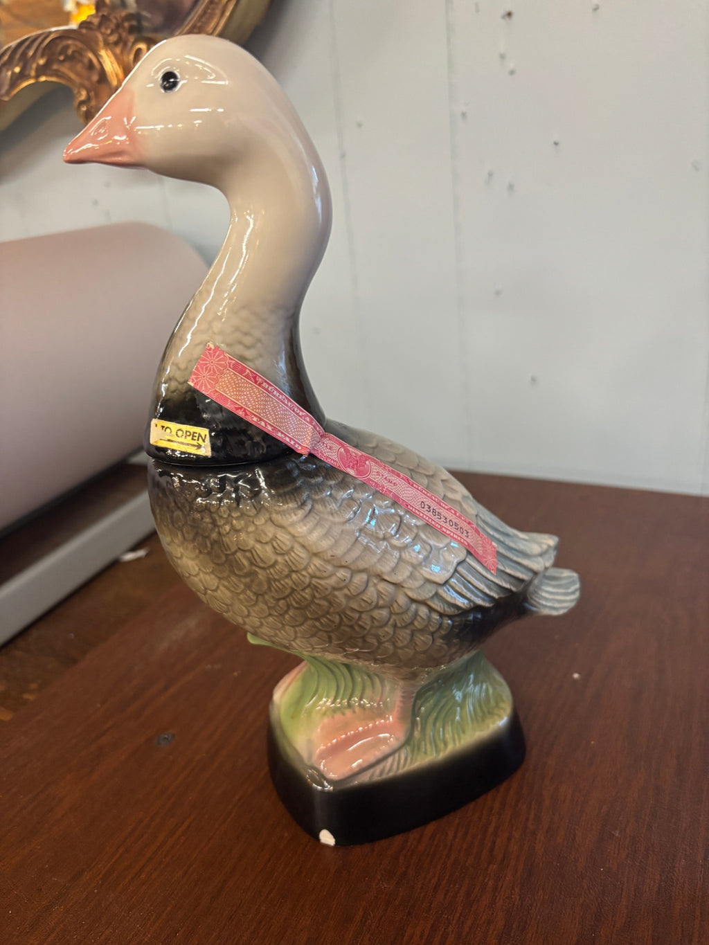1979 Jim Beam Snow Blue Goose ceramic bourbon decanter made by the Regal China Corporation for the James B. Beam Distilling Co