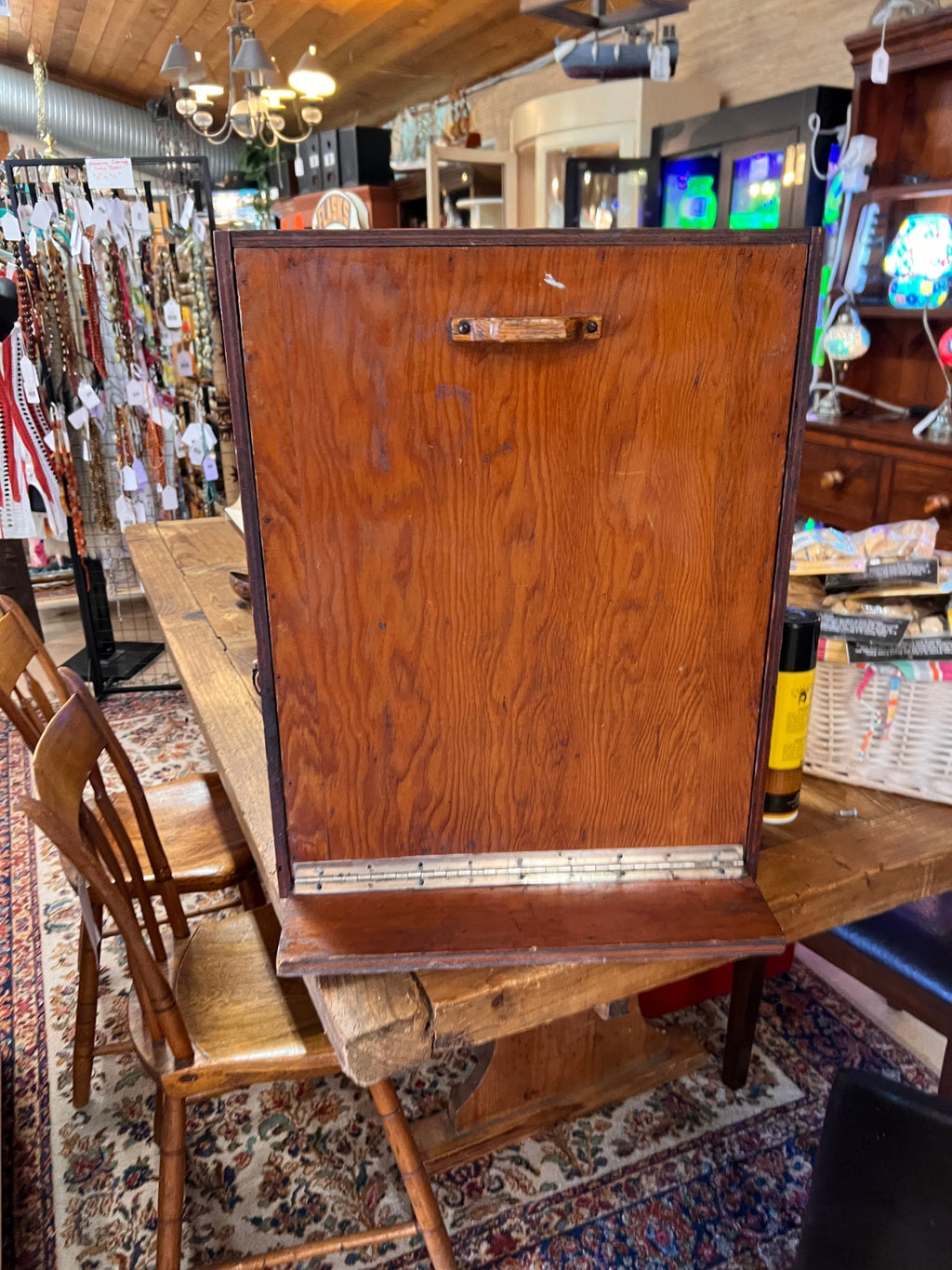 Antique Wooden Compartmented Hardware / Parts Organizer Case with Hinged Lid – Early 1900s
