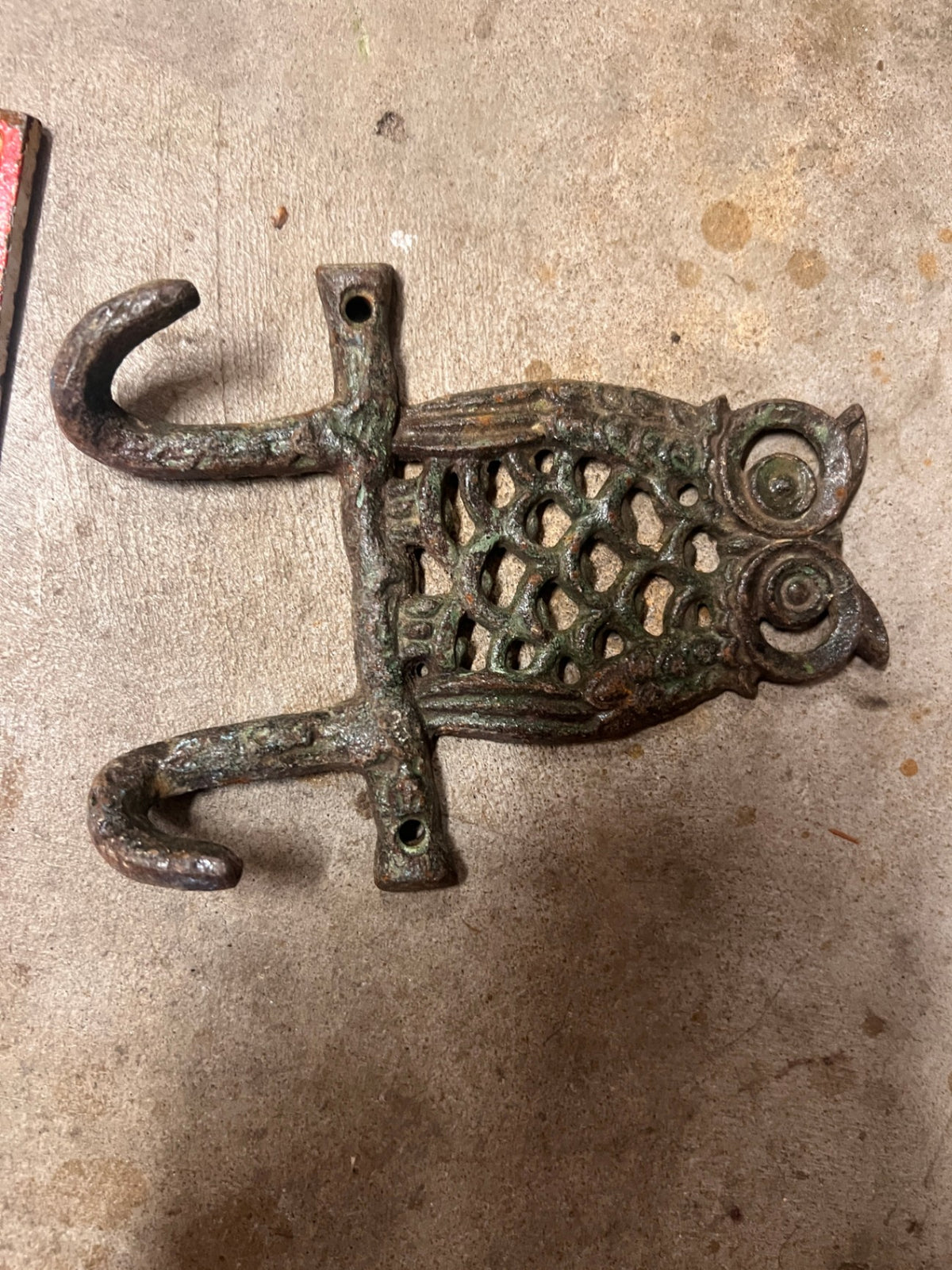 Cast Iron Owl, Key Holder, Coat Hook, Wall Mounted, Antique Finish, Rustic, Vintage