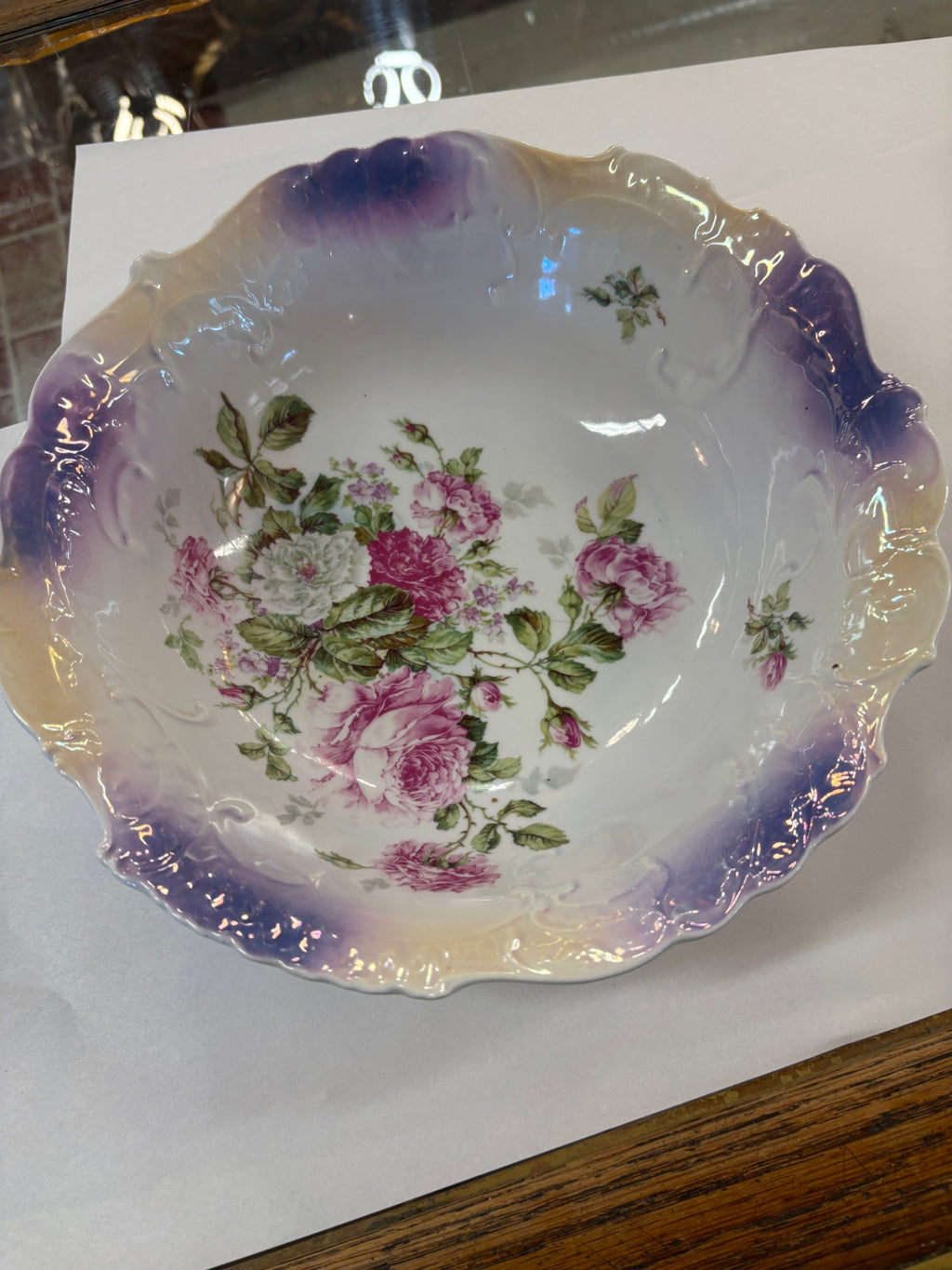 Antique German porcelain serving bowl