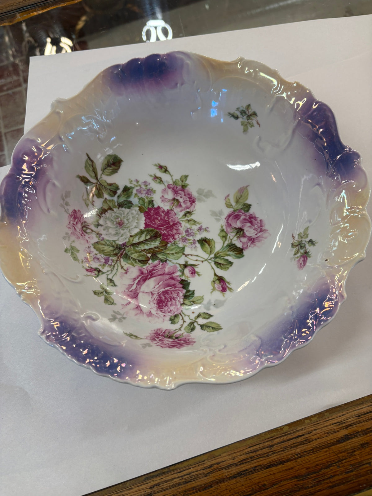 Antique German porcelain serving bowl