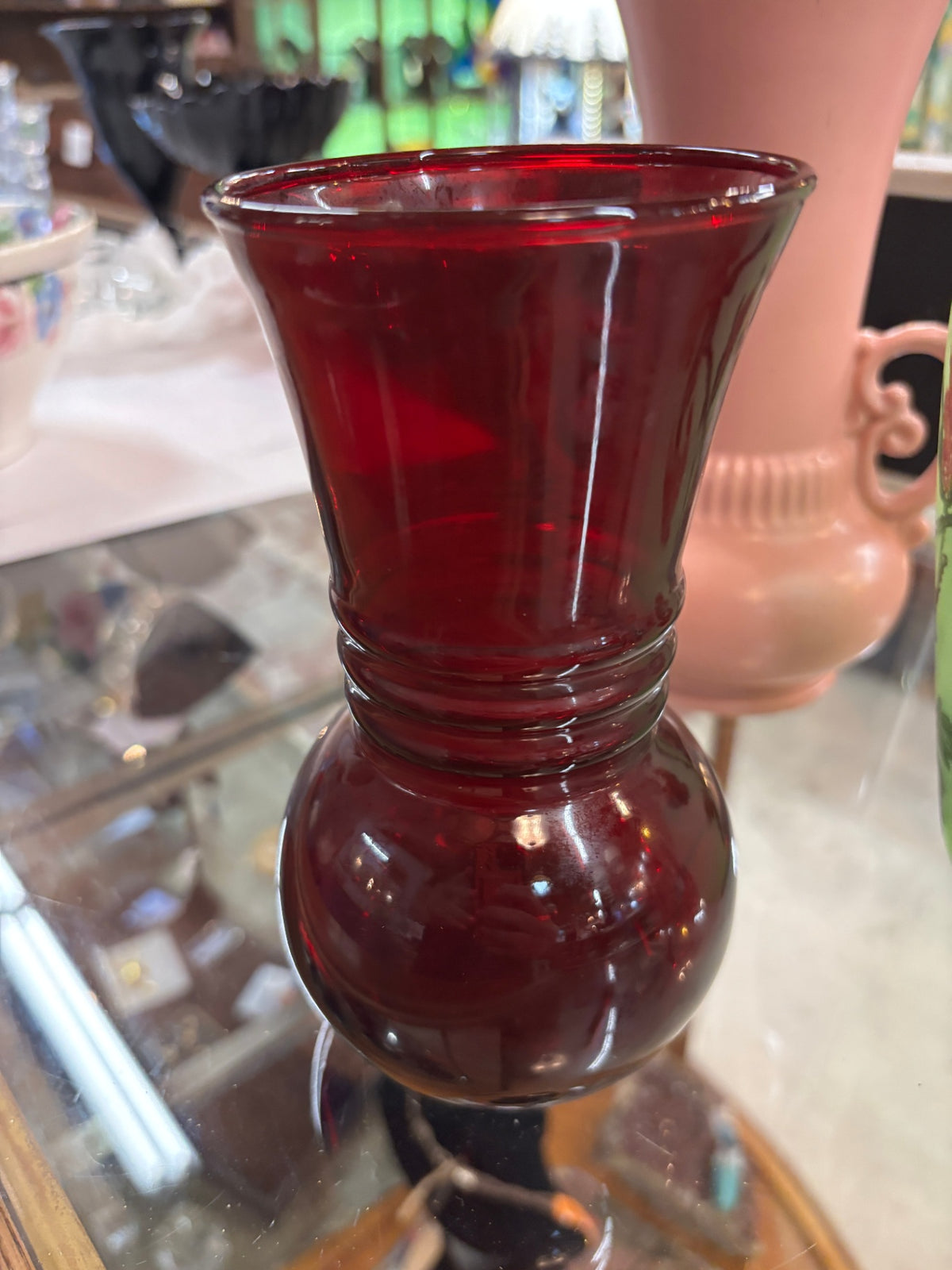 Anchor Hocking Royal Ruby Red Flower Vase
