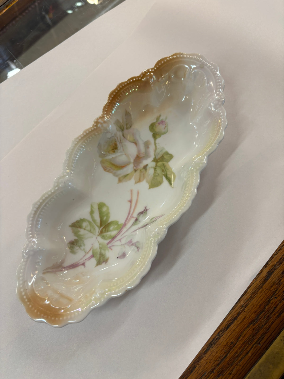 Vintage Leuchtenburg Germany Lusterware Porcelain Celery Relish Dish